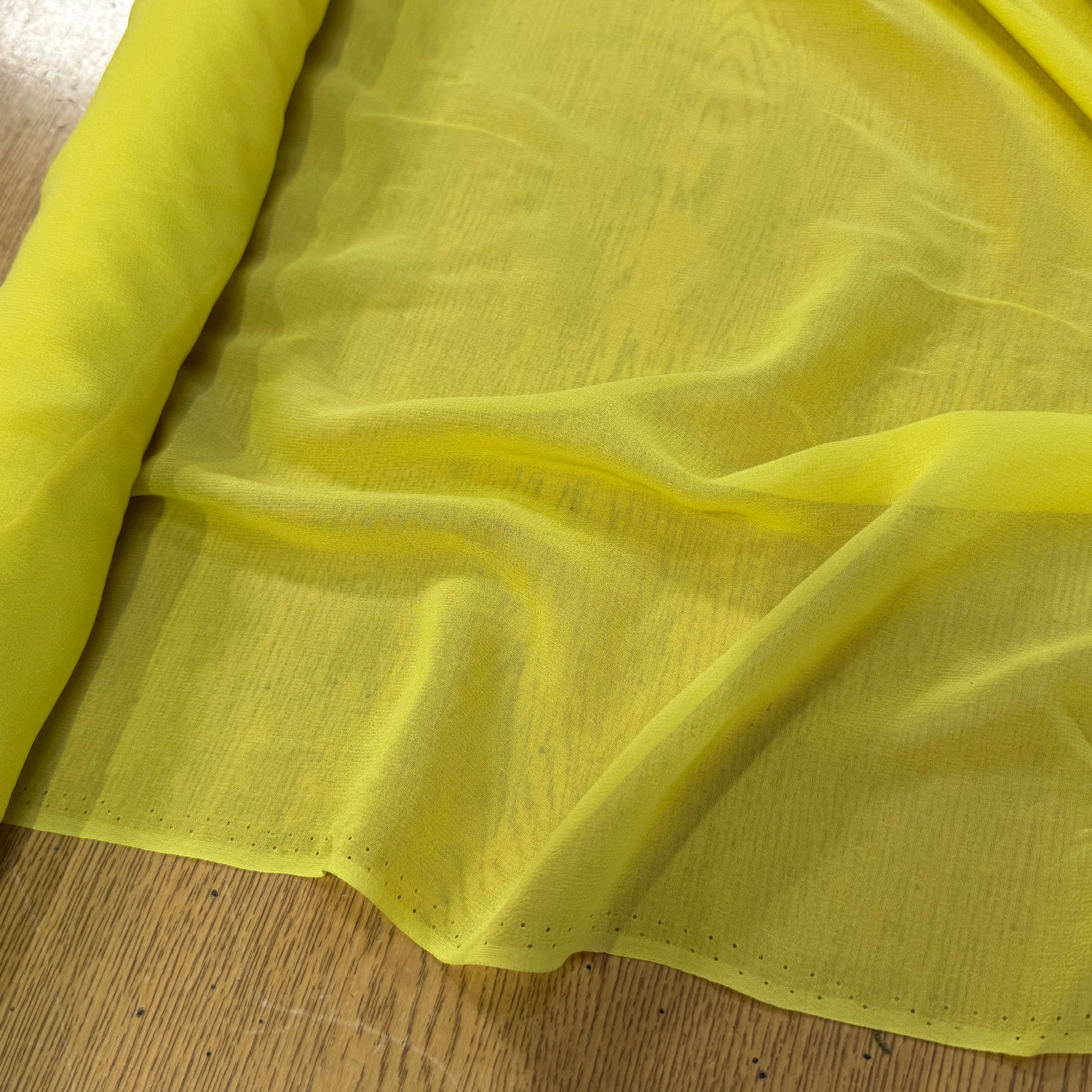 (Chute) CREPE GEORGETTE DE SOIE JAUNE MOYEN - My Little Coupon