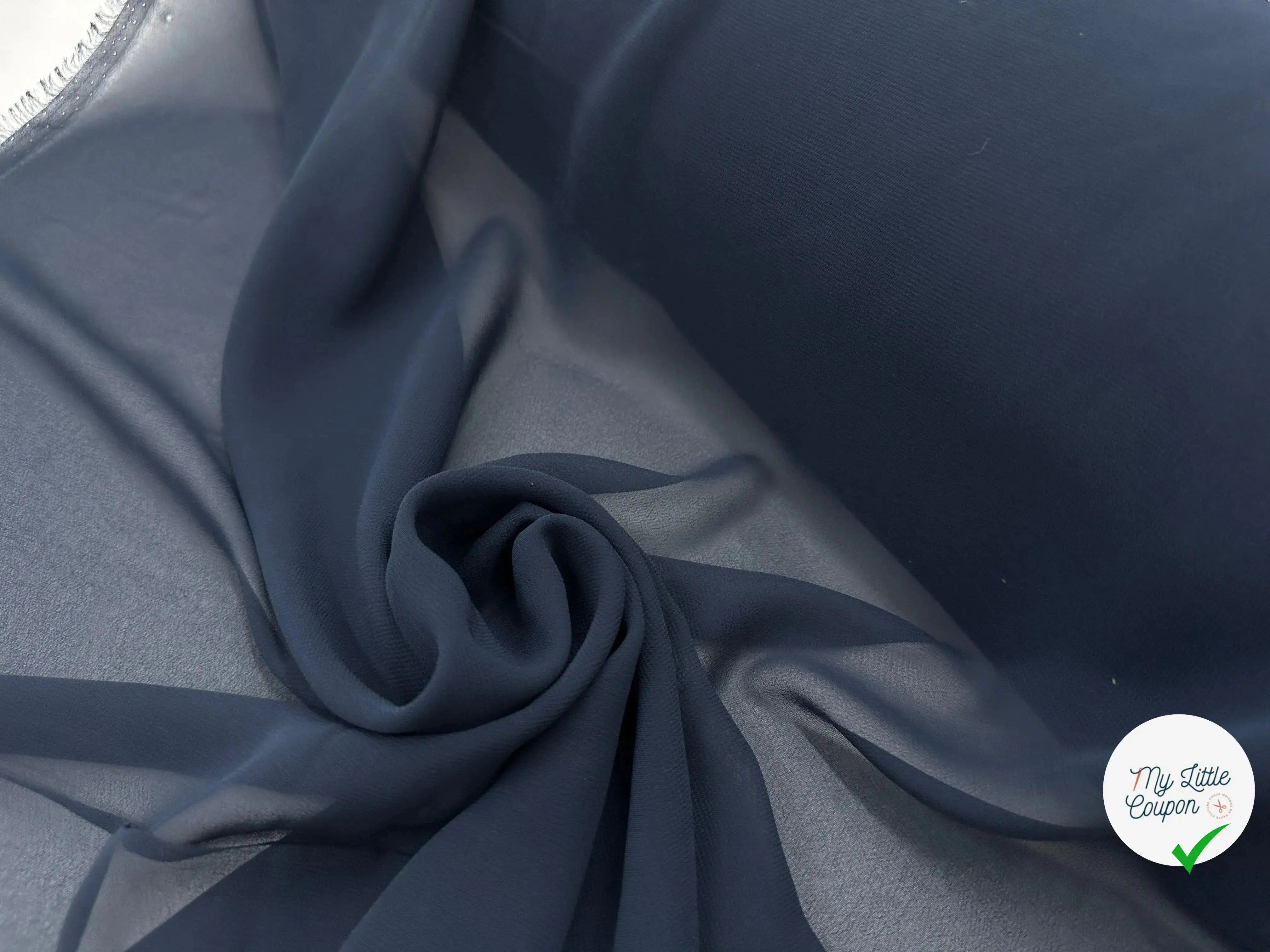 CRÊPE GEORGETTE POLYESTER NAVY - My Little Coupon