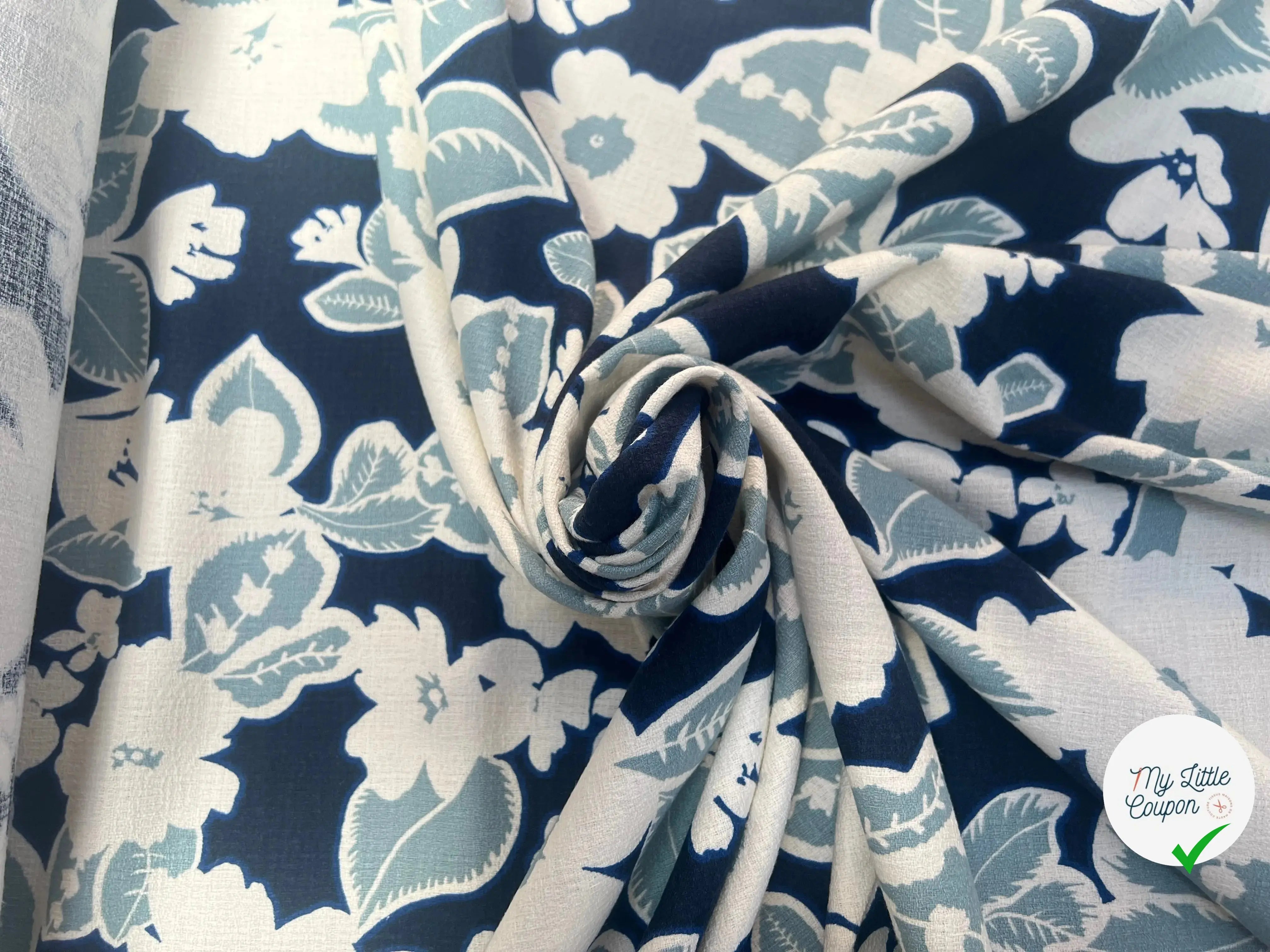 CRÊPE LOURD COTON FLEURS BAROQUE - My Little Coupon