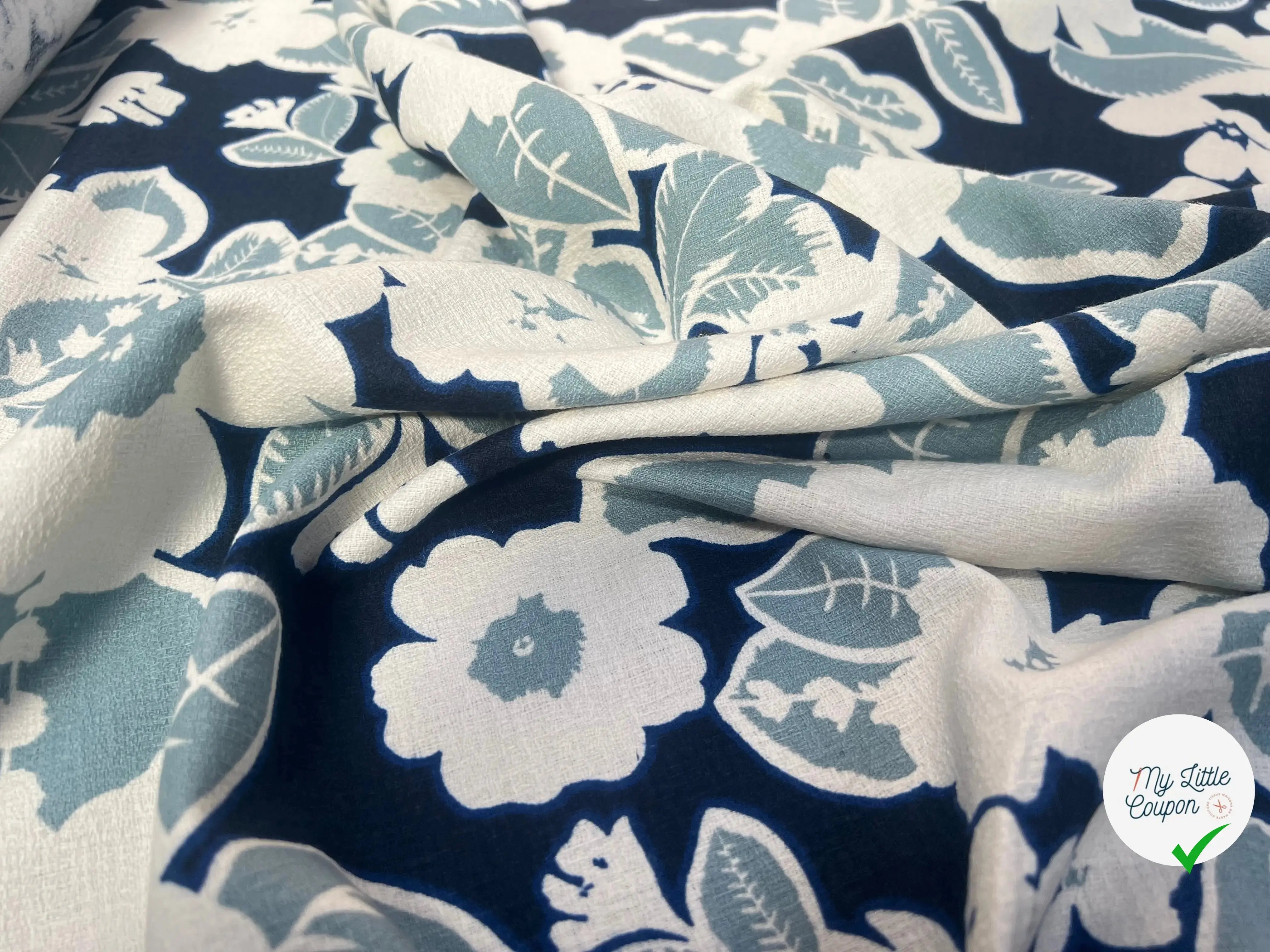 CRÊPE LOURD COTON FLEURS BAROQUE - My Little Coupon