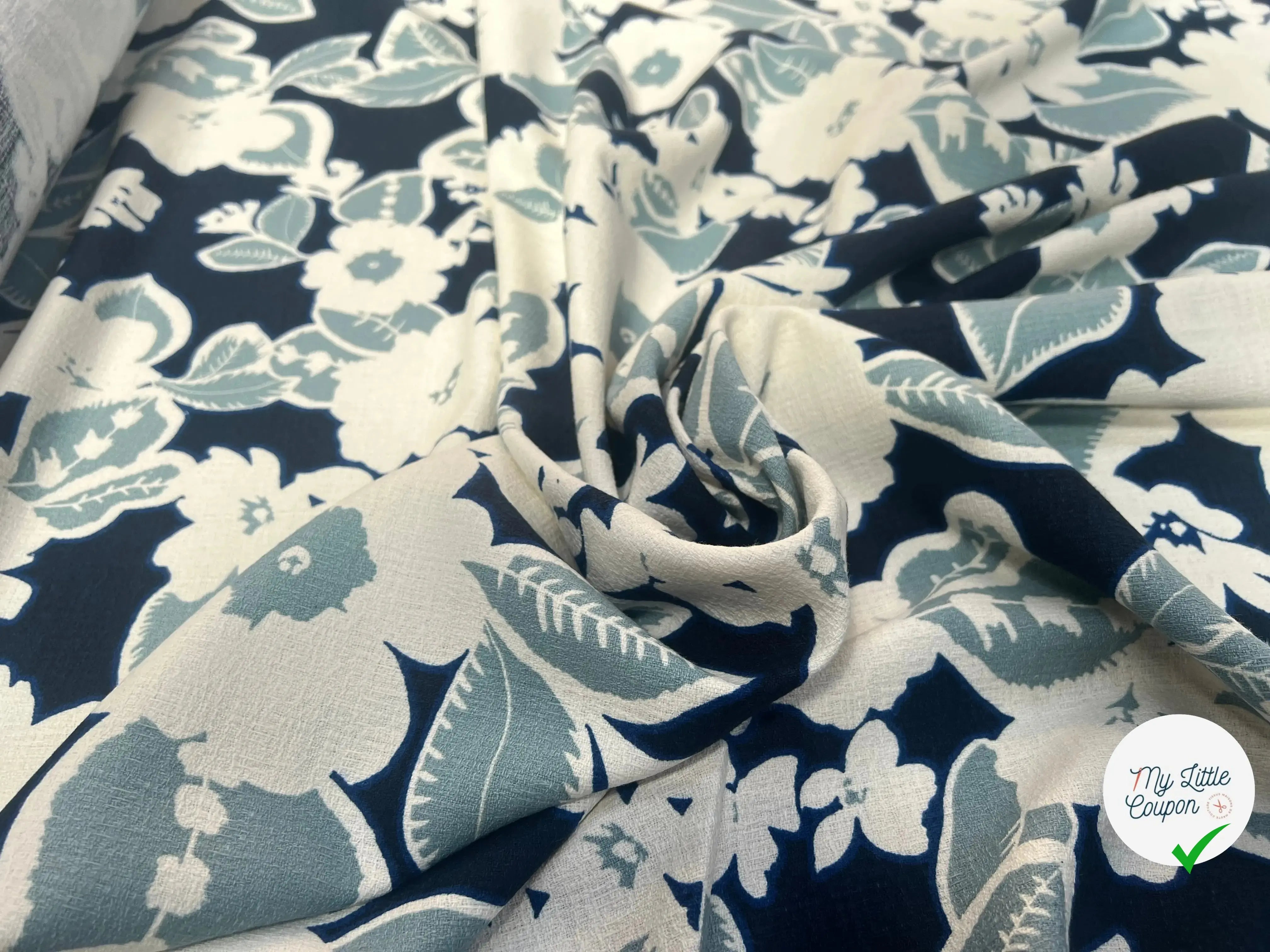 CRÊPE LOURD COTON FLEURS BAROQUE - My Little Coupon