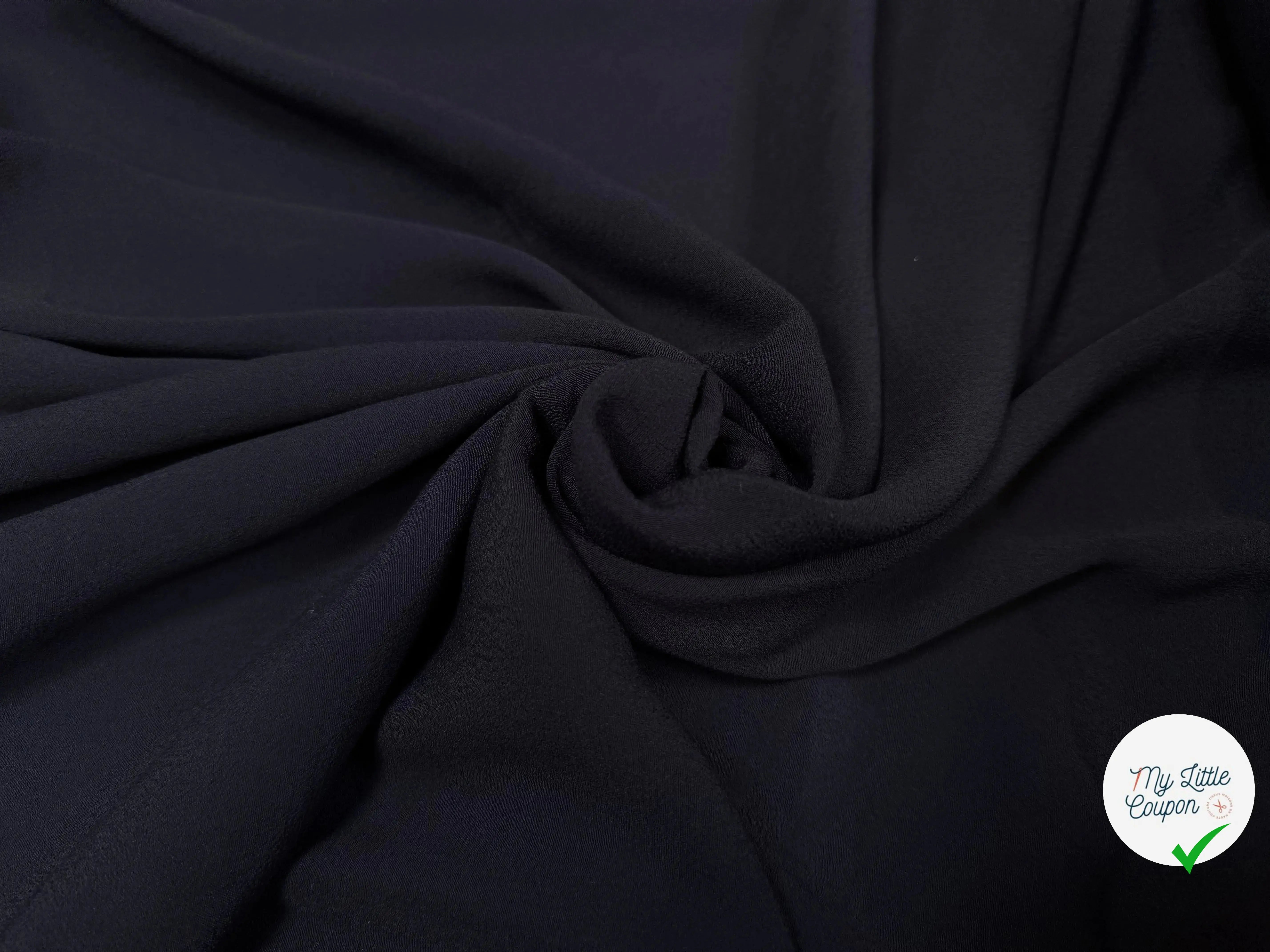 CRÊPE MAROCAIN 100% VISCOSE UNI NAVY - My Little Coupon