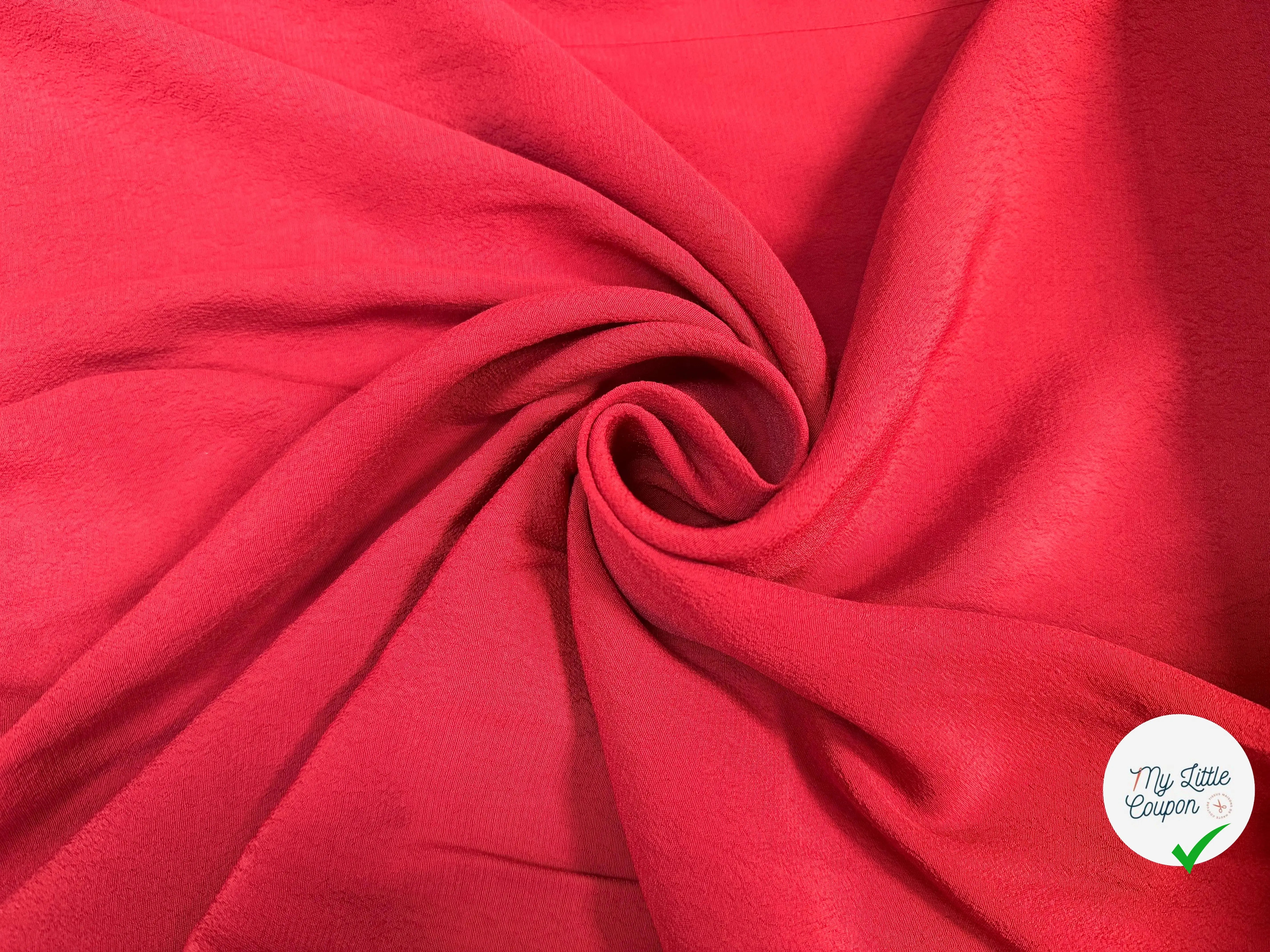 CRÊPE MAROCAIN 100% VISCOSE UNI ROUGE - My Little Coupon