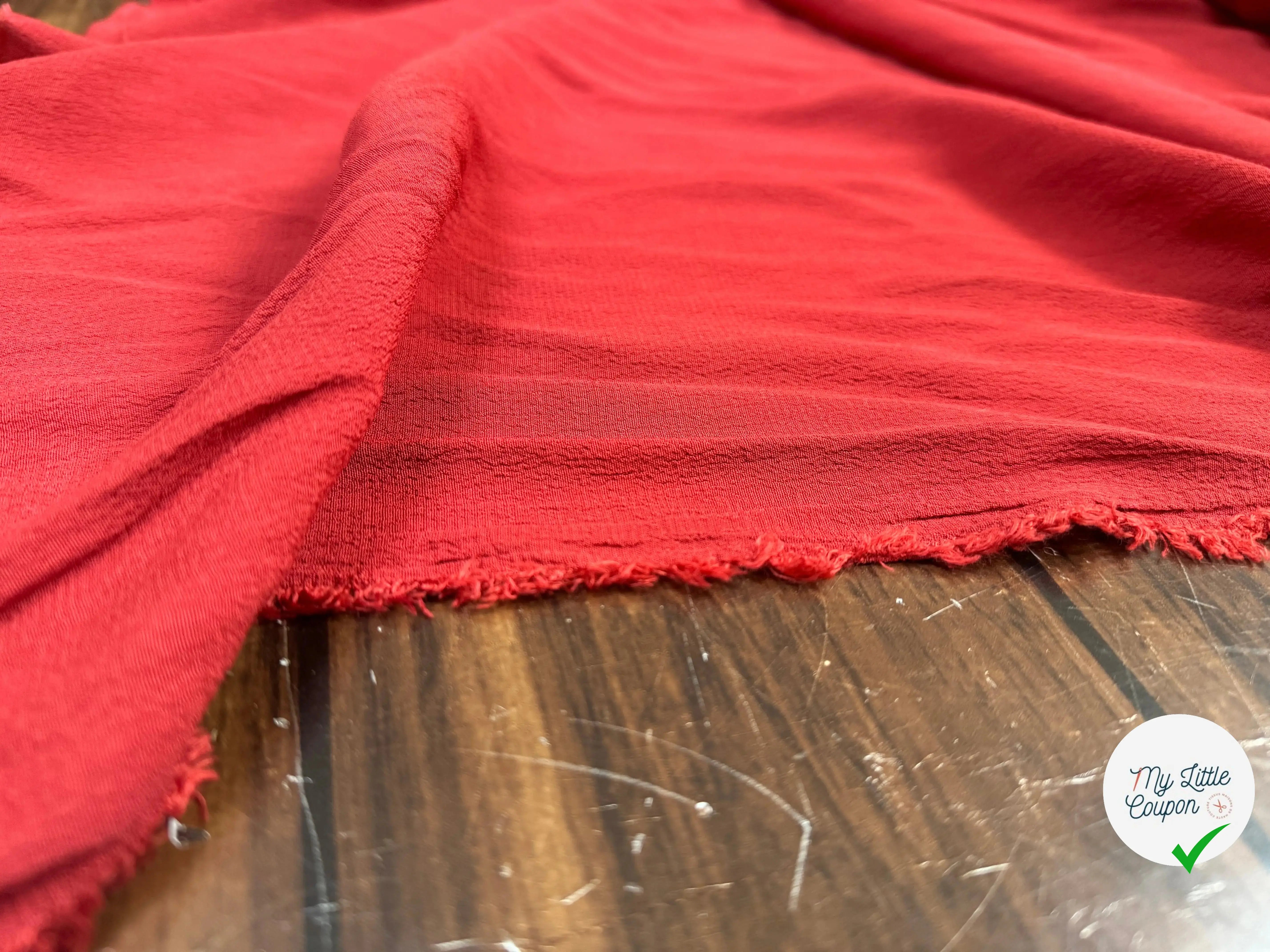 CRÊPE MAROCAIN 100% VISCOSE UNI ROUGE - My Little Coupon