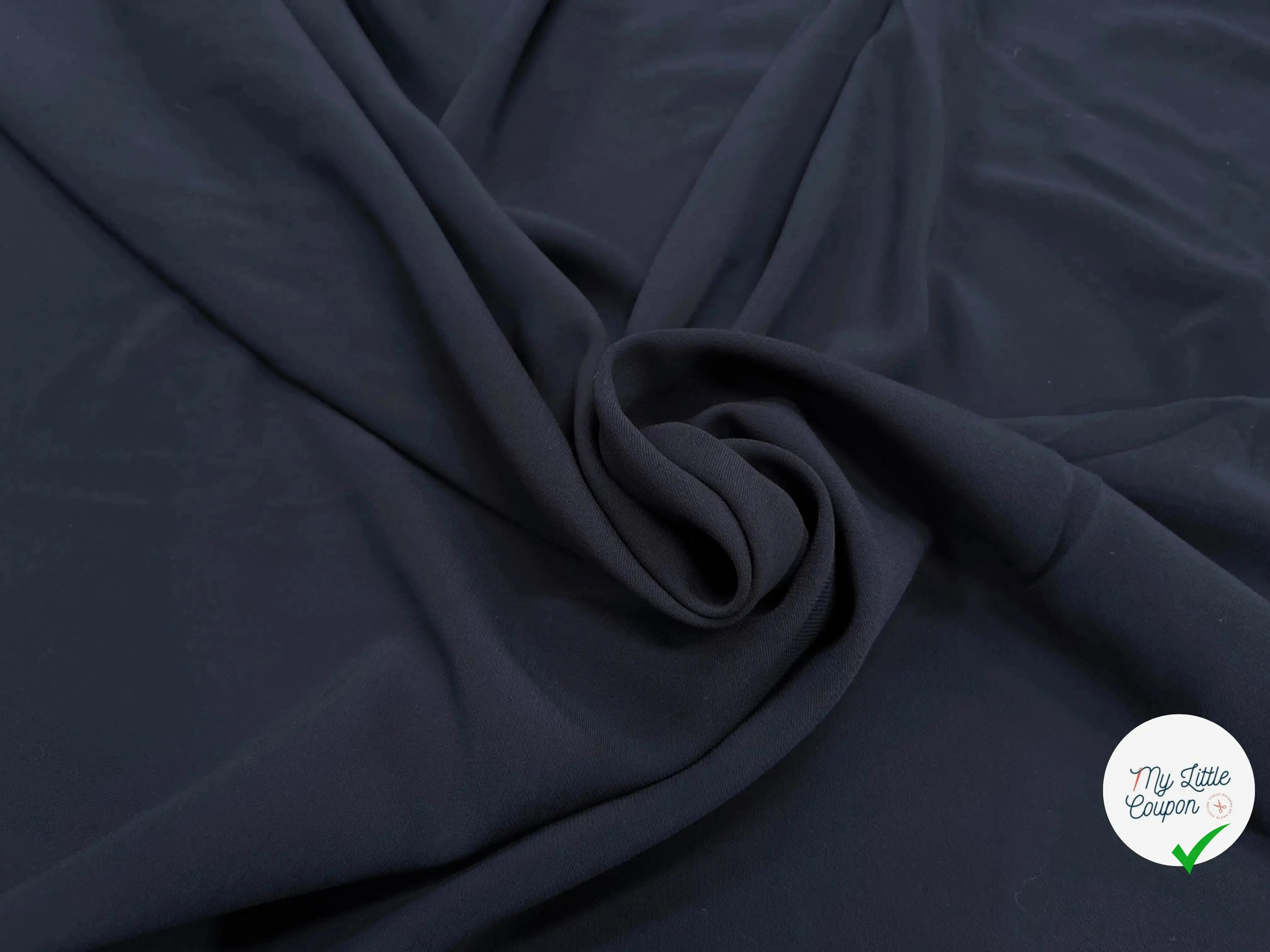 CREPE VISCOSE LOURD SERGÉ BLEU NAVY - My Little Coupon