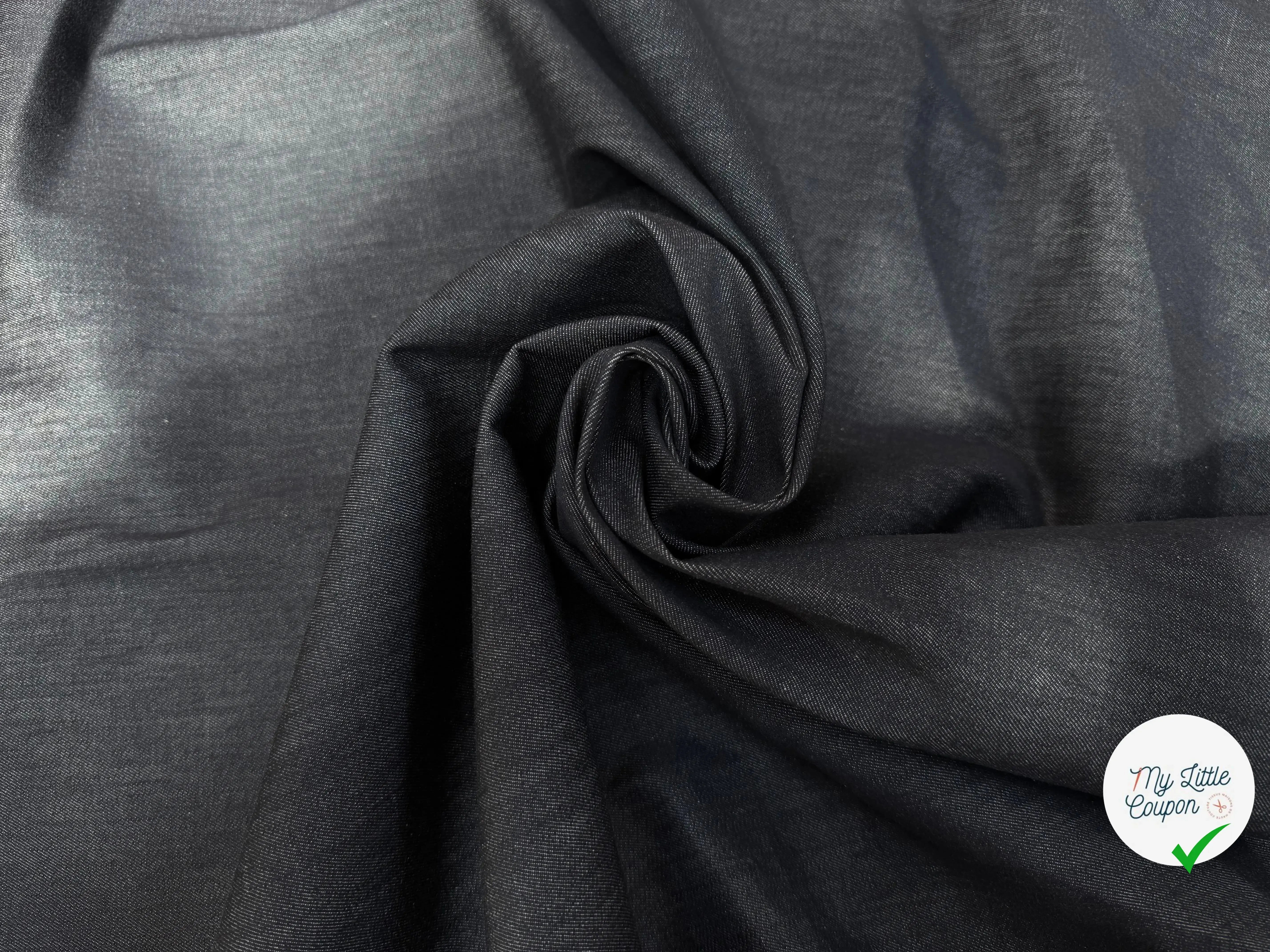 DENIM UNI NOIR STRETCH - My Little Coupon