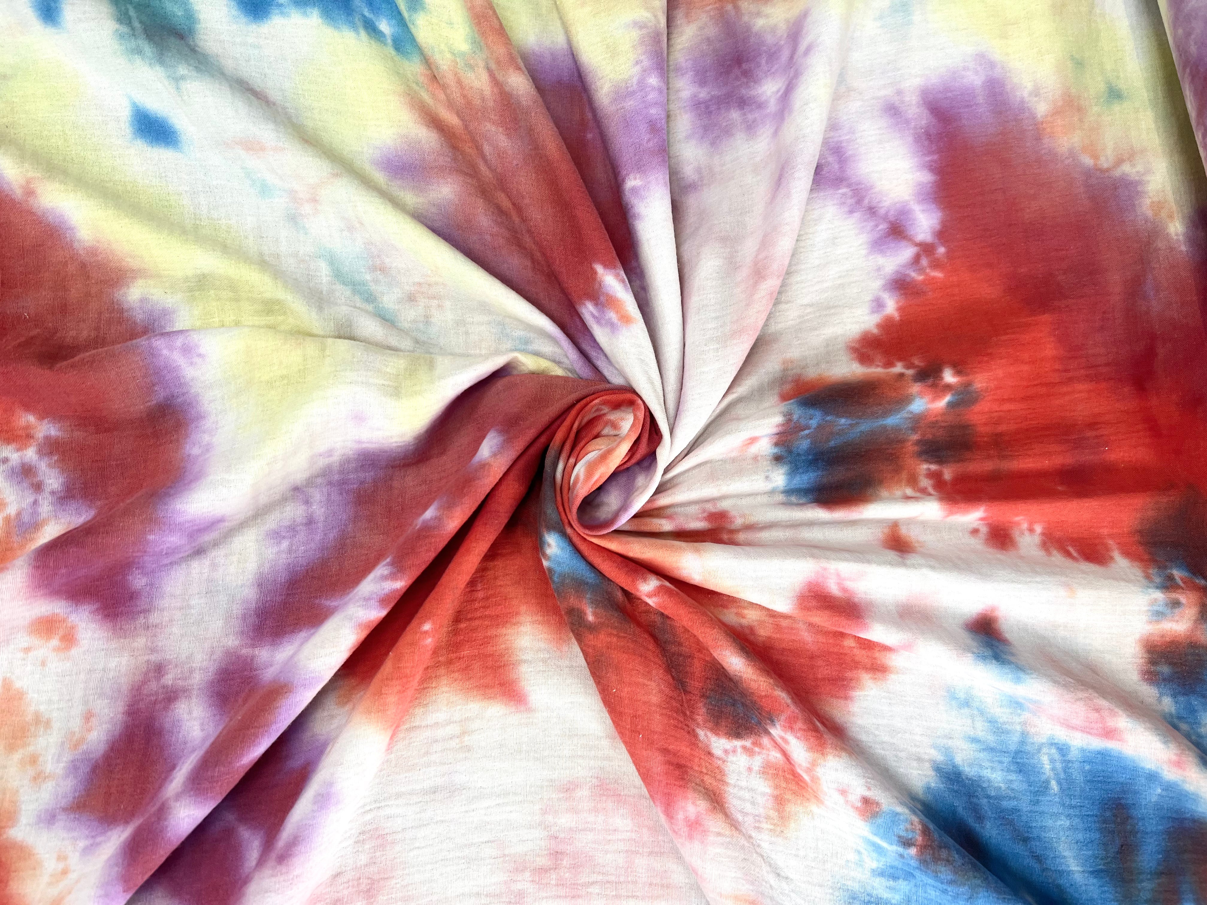 DOUBLE GAZE IMPRIMÉE TYE AND DYE COTON ORGANIQUE CERTIFICATION GOTS - My Little Coupon