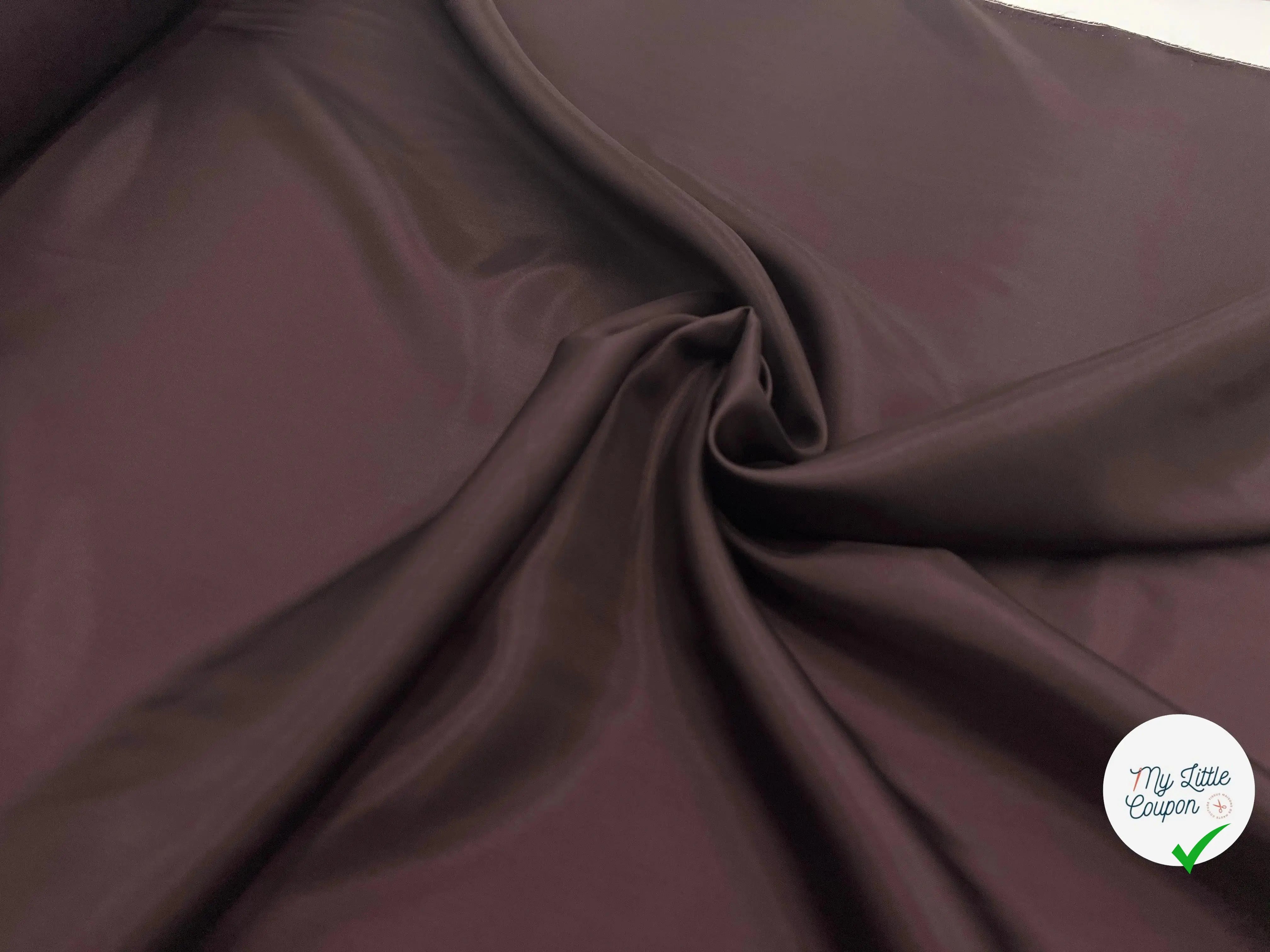 DOUBLURE PONGINETTE CUPRO PRUNE - coupon de tissu de 3 mètres - My Little Coupon - tissu - coudre