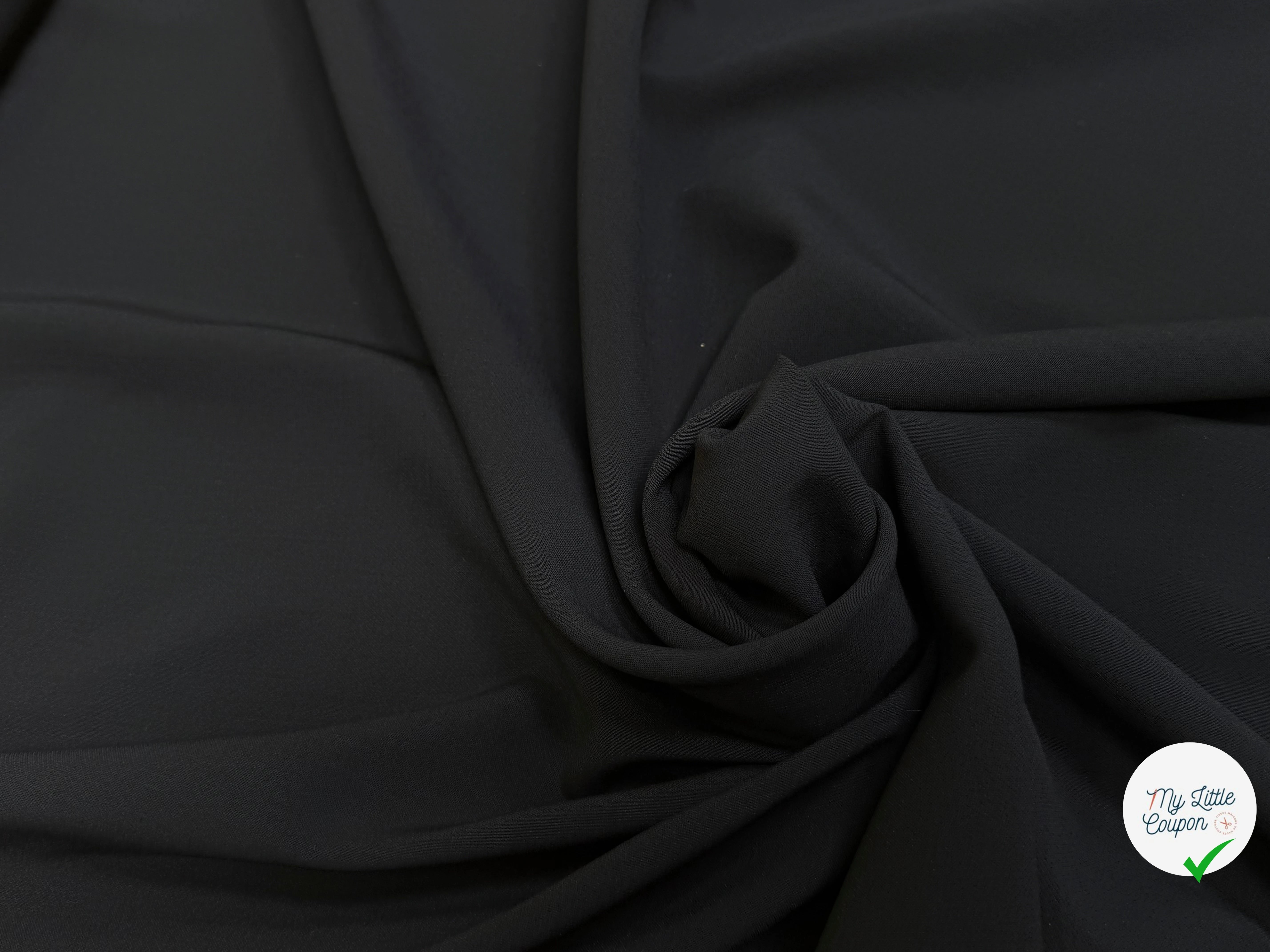 (Chute) DRAPERIE 100% LAINE VIERGE NOIR STRETCH BELLE TENUE - My Little Coupon