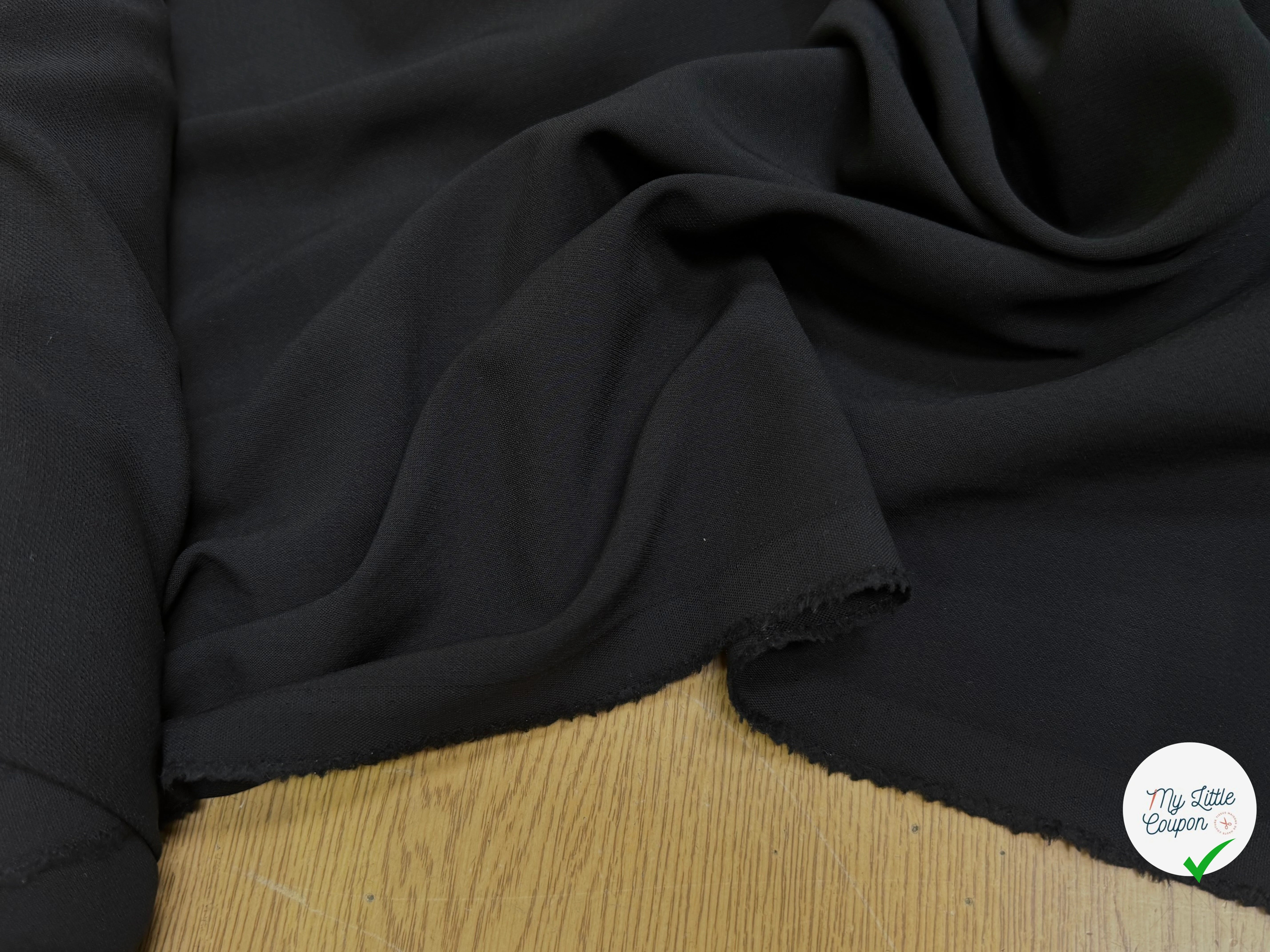 (Chute) DRAPERIE 100% LAINE VIERGE NOIR STRETCH BELLE TENUE - My Little Coupon