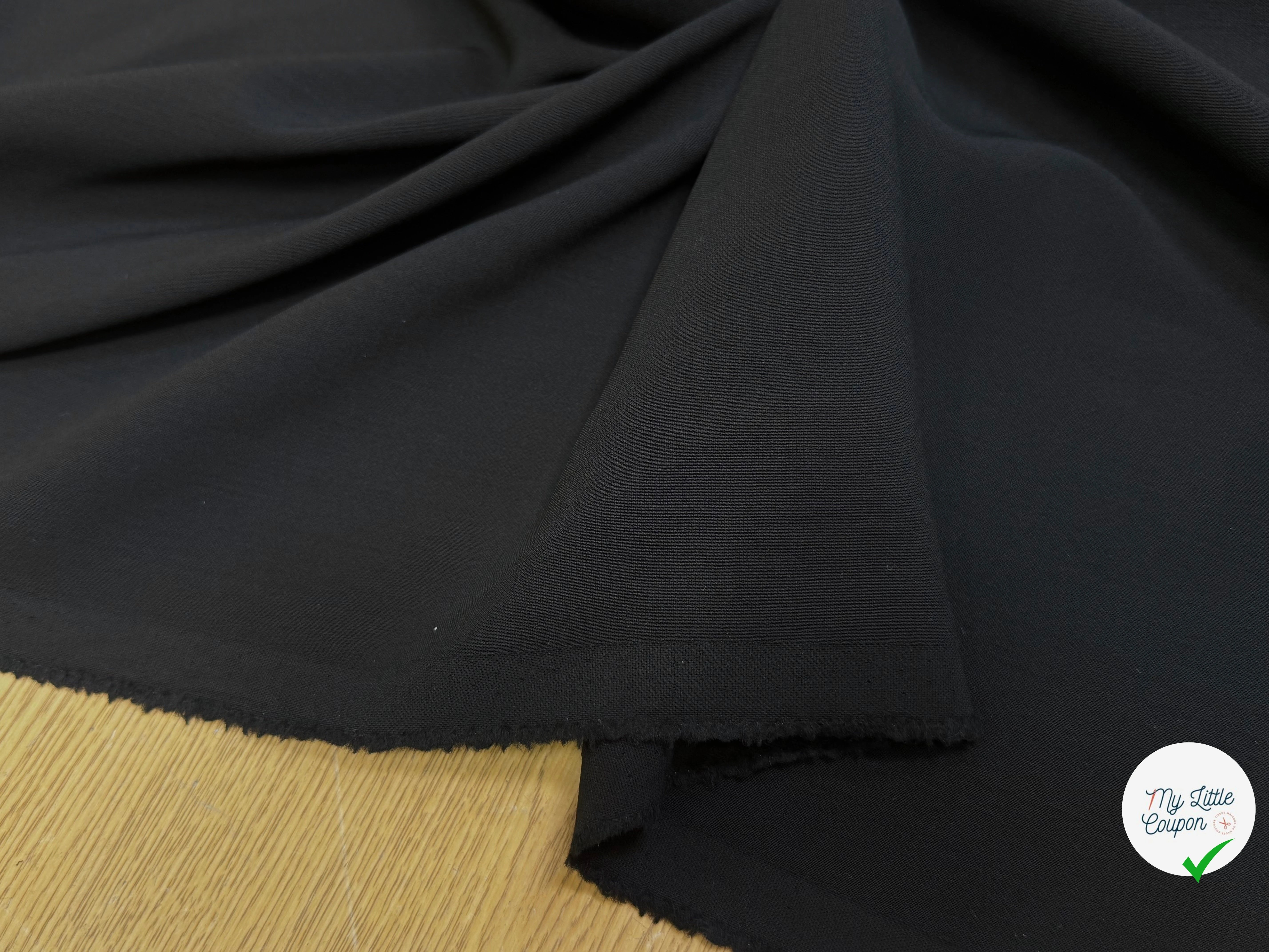 (Chute) DRAPERIE 100% LAINE VIERGE NOIR STRETCH BELLE TENUE - My Little Coupon