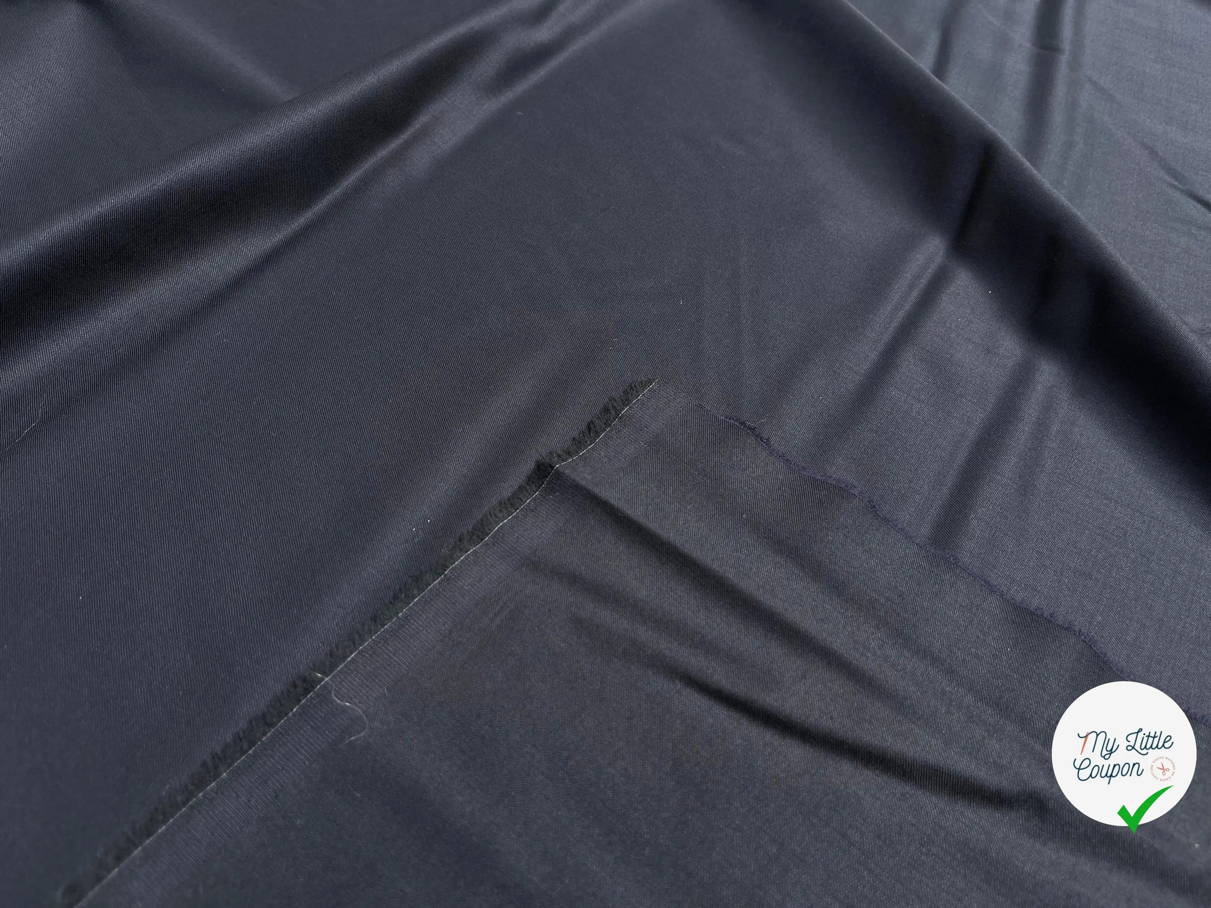 DRAPERIE 100% LAINEBLEU MARINE ENVERS NOIR UNI - My Little Coupon