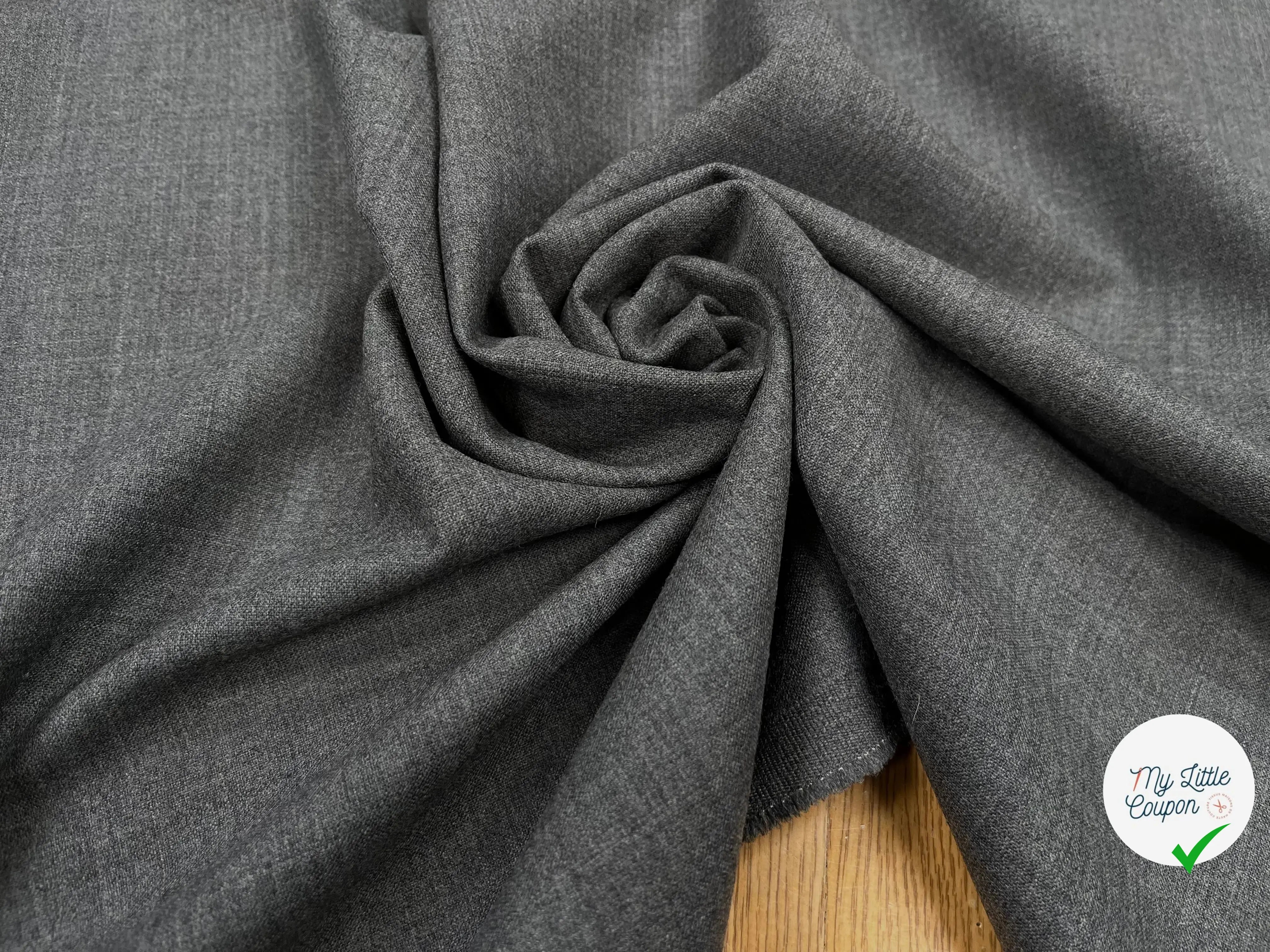 DRAPERIE DE LAINE STRETCH GRIS CHINÉ - My Little Coupon