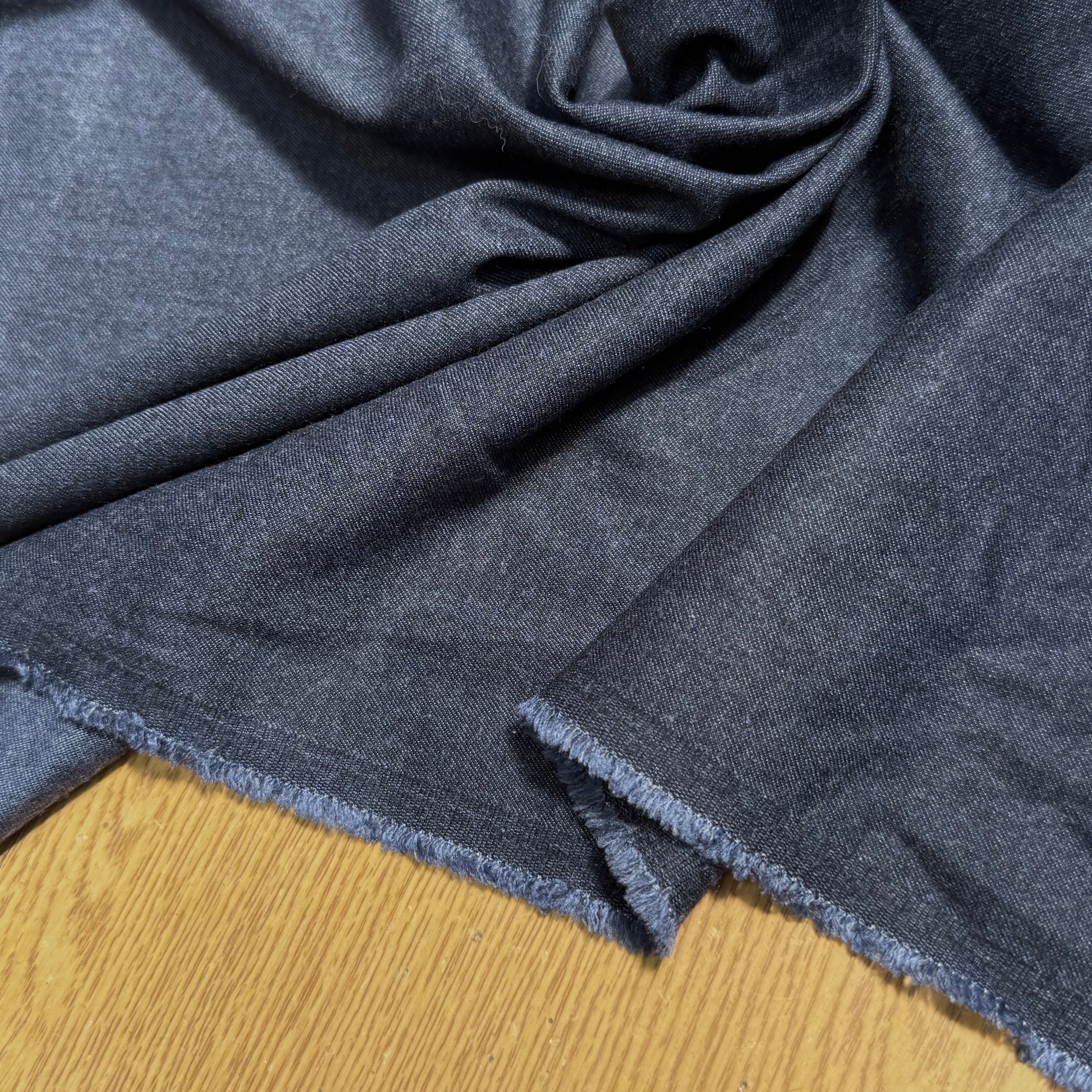 (Chute) DRAPERIE FLANELLE DE LAINE DOUCE BLEU DENIM - My Little Coupon