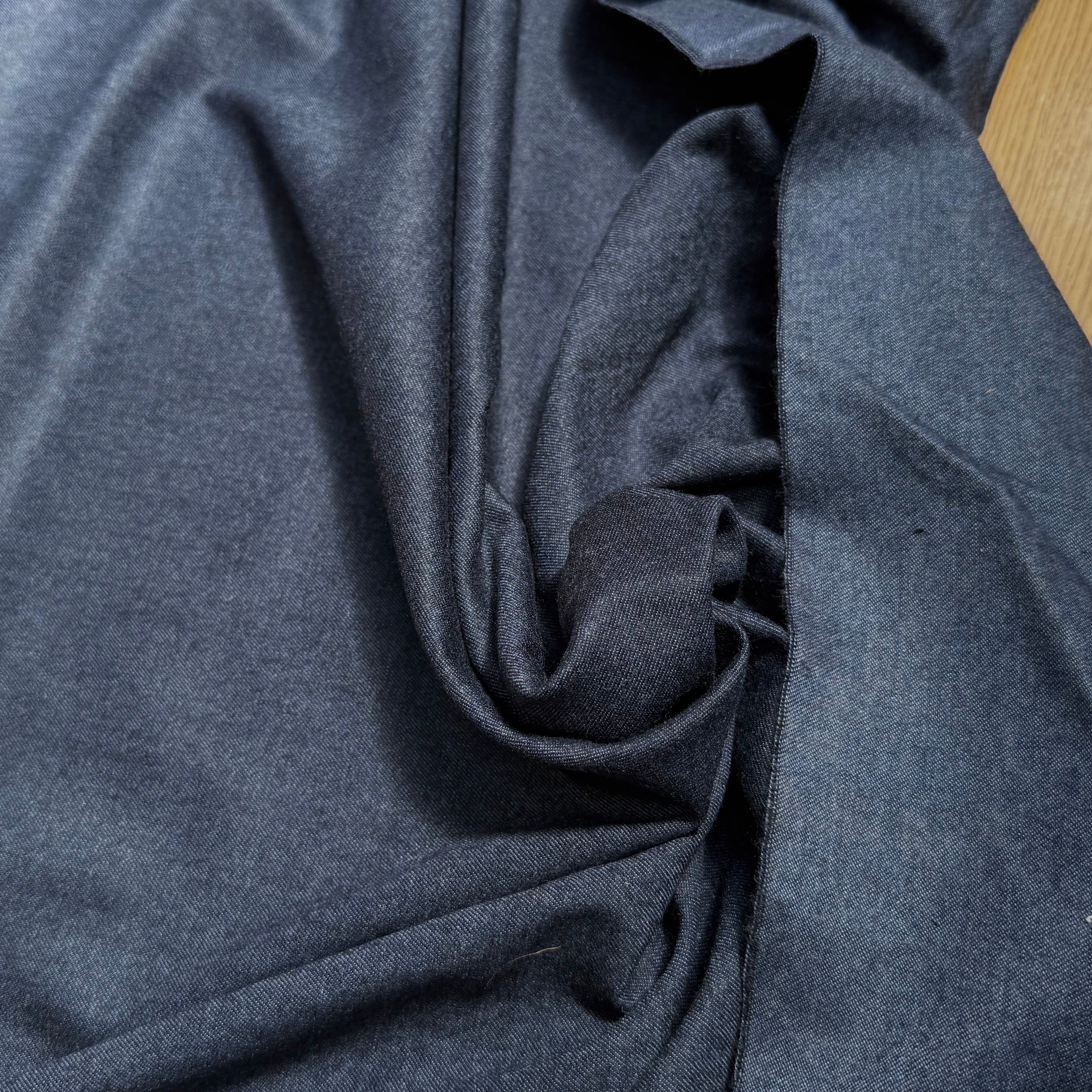 (Chute) DRAPERIE FLANELLE DE LAINE DOUCE BLEU DENIM - My Little Coupon