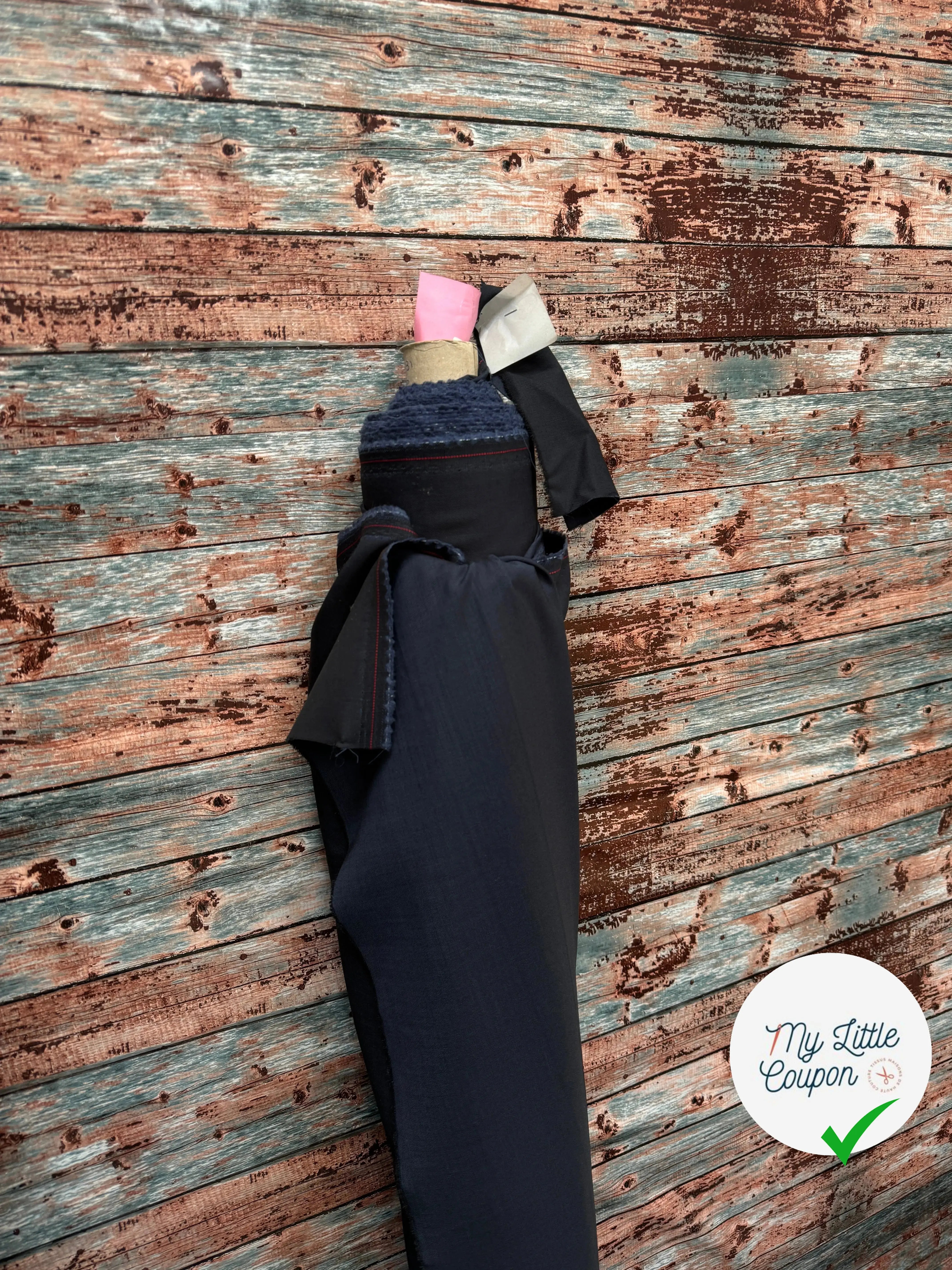 DRAPERIE ITALIENNE LAINE BLEU MARINE MARZOTTO - My Little Coupon