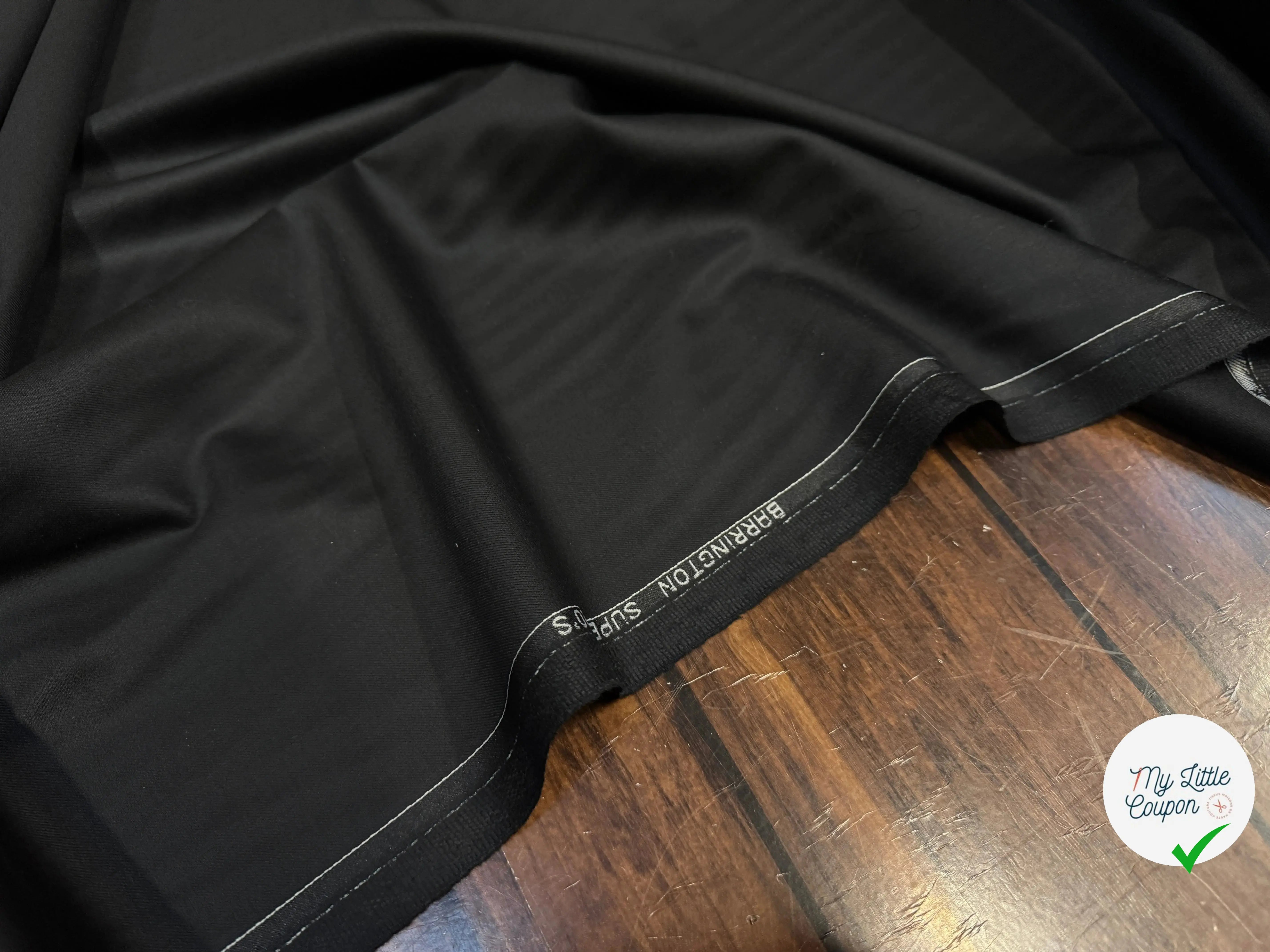 DRAPERIE LAINE VIERGE SUPER 120 NOIRE BARRINGTON - My Little Coupon