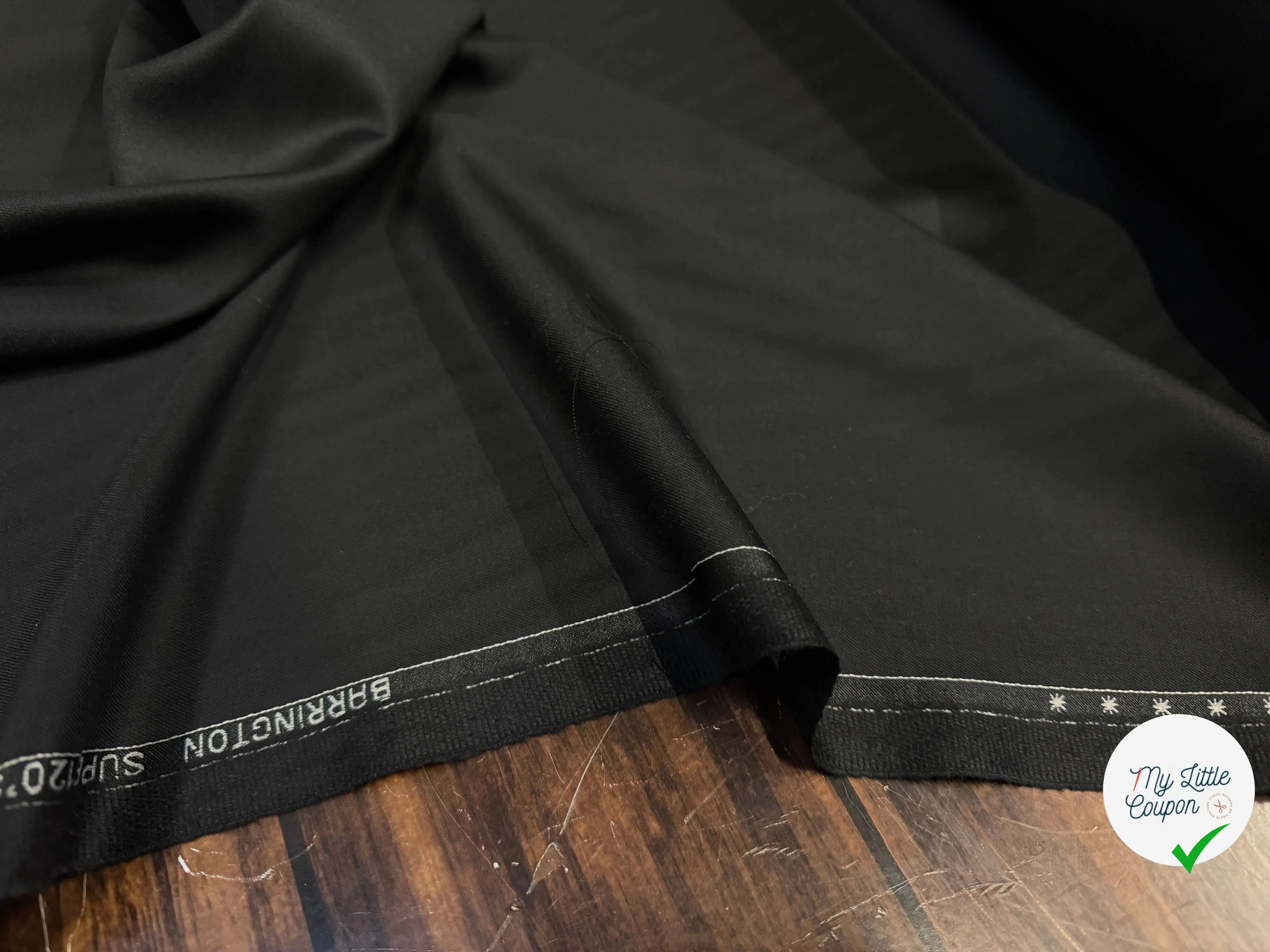 DRAPERIE LAINE VIERGE SUPER 120 NOIRE BARRINGTON - My Little Coupon