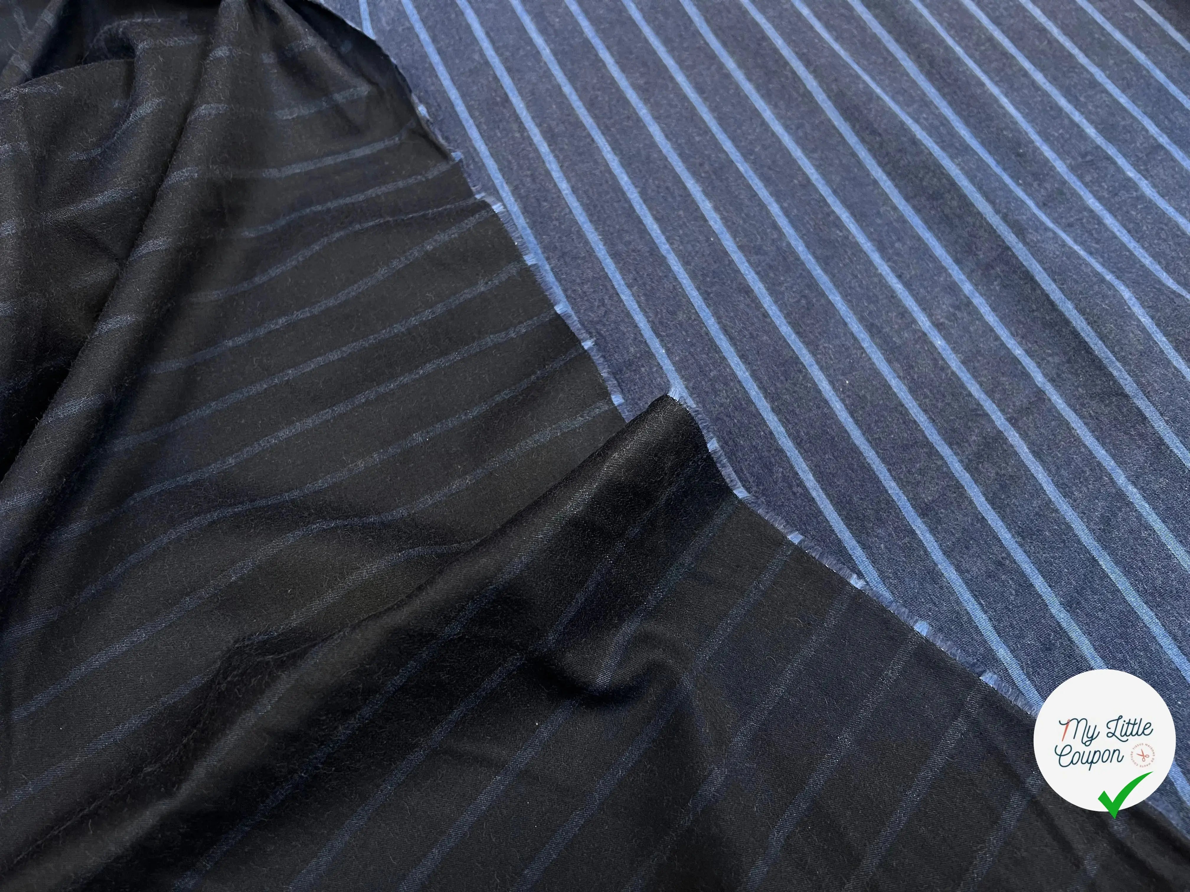 FLANELLE DE COTON À RAYURES BLEU - My Little Coupon