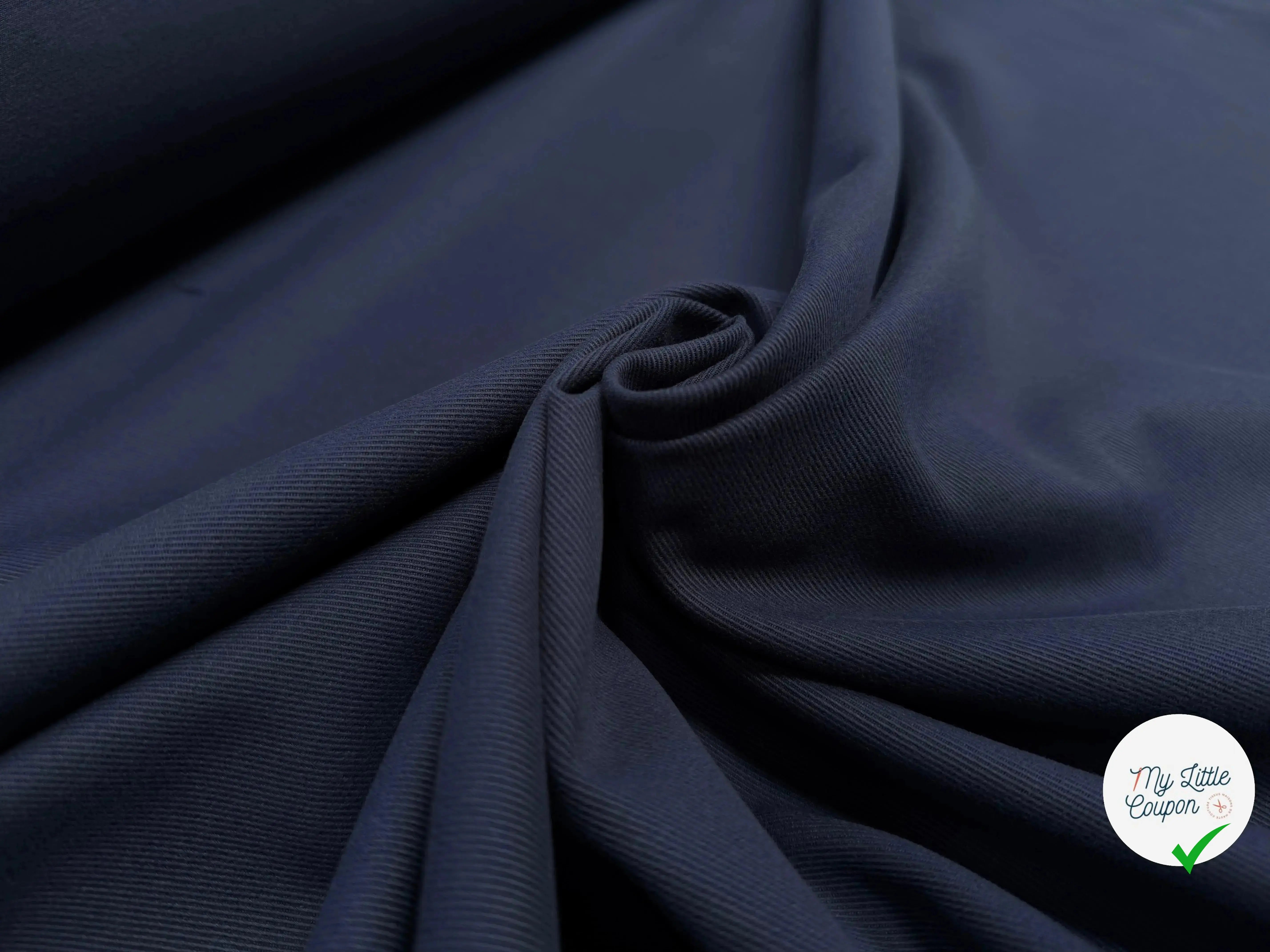 GABARDINE DE COTON NAVY - My Little Coupon