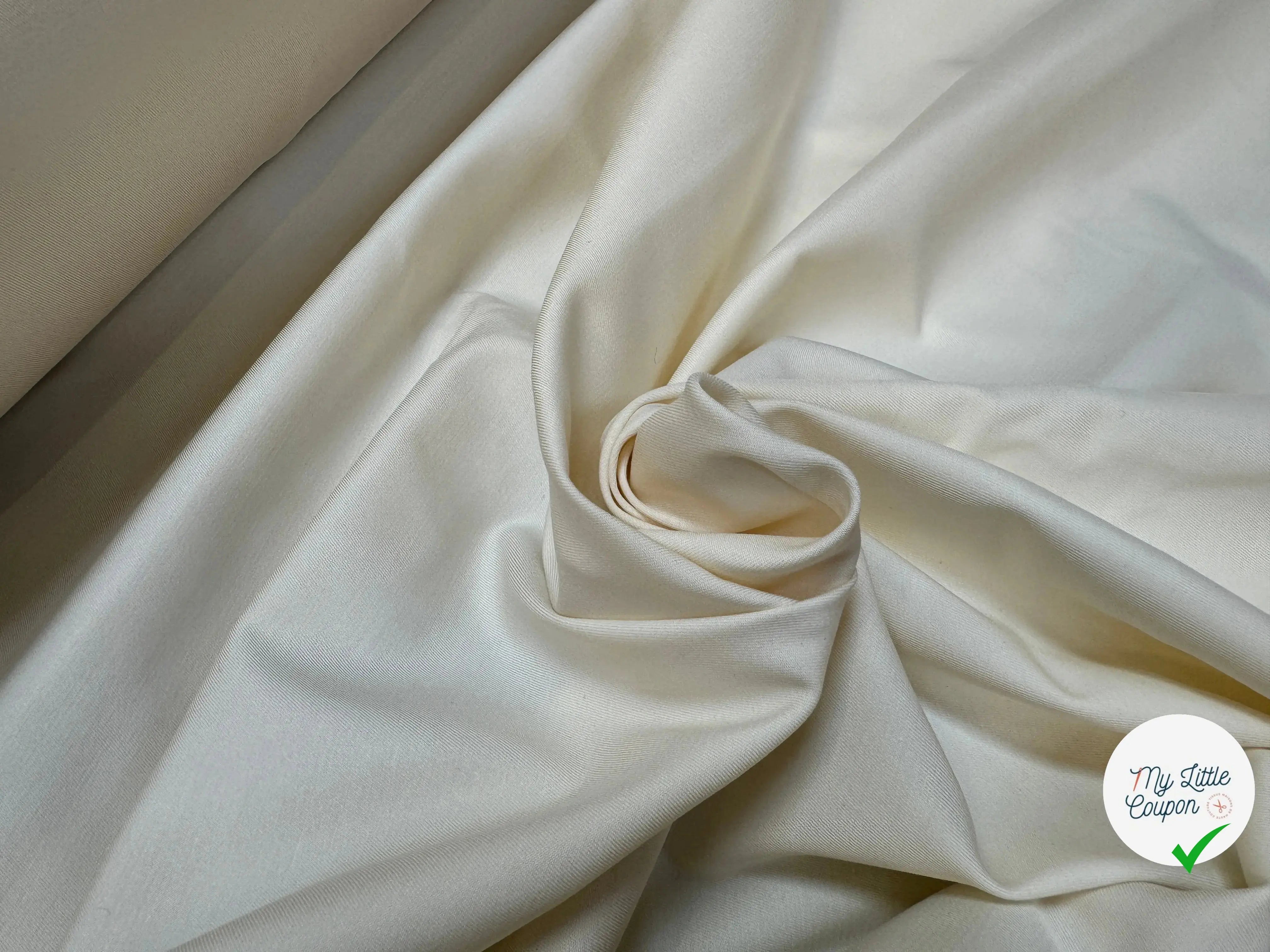 GABARDINE DE COTON STRETCH IVORY - My Little Coupon