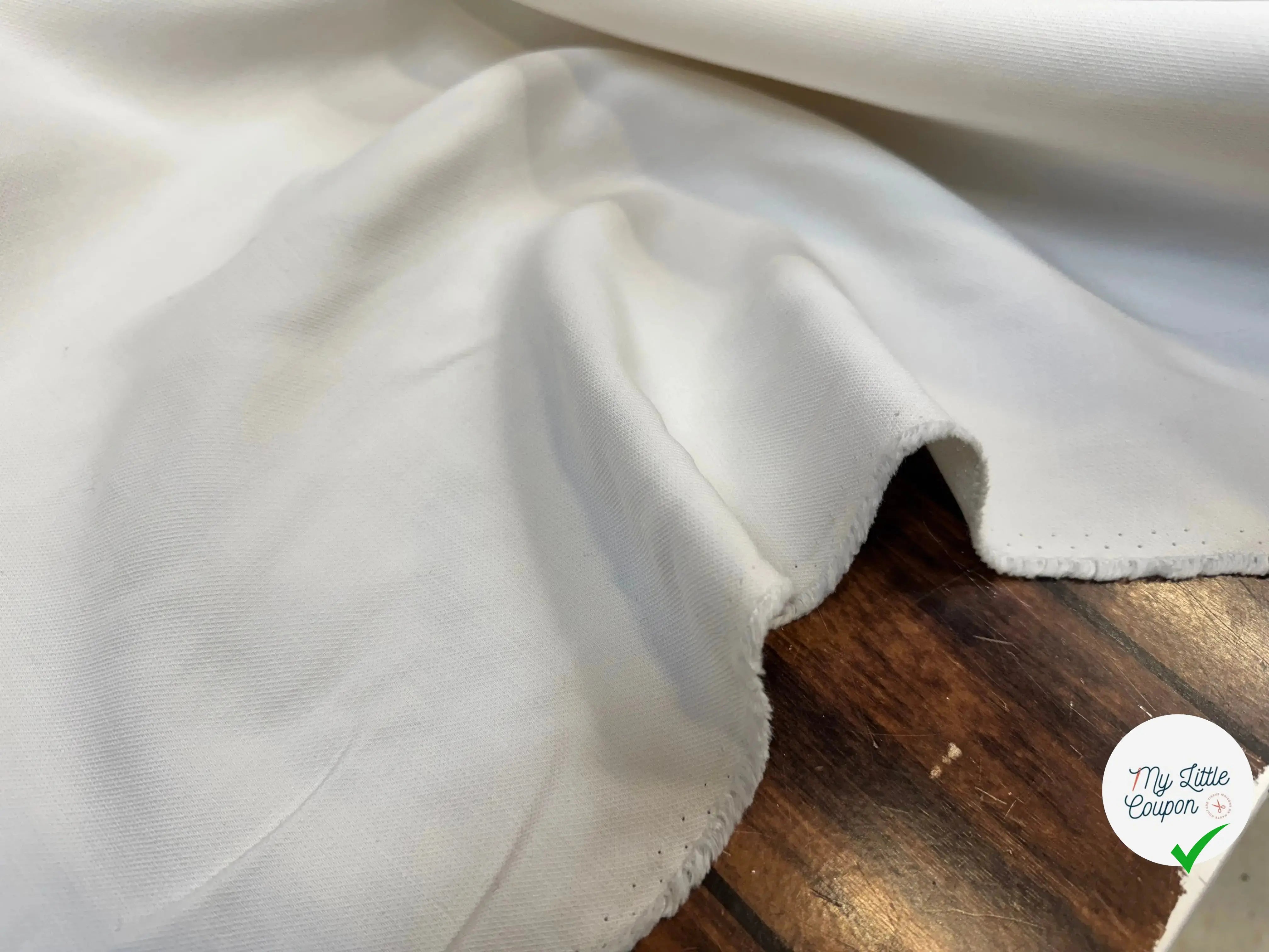 GABARDINE DE LAINE BLANC CASSÉ - My Little Coupon