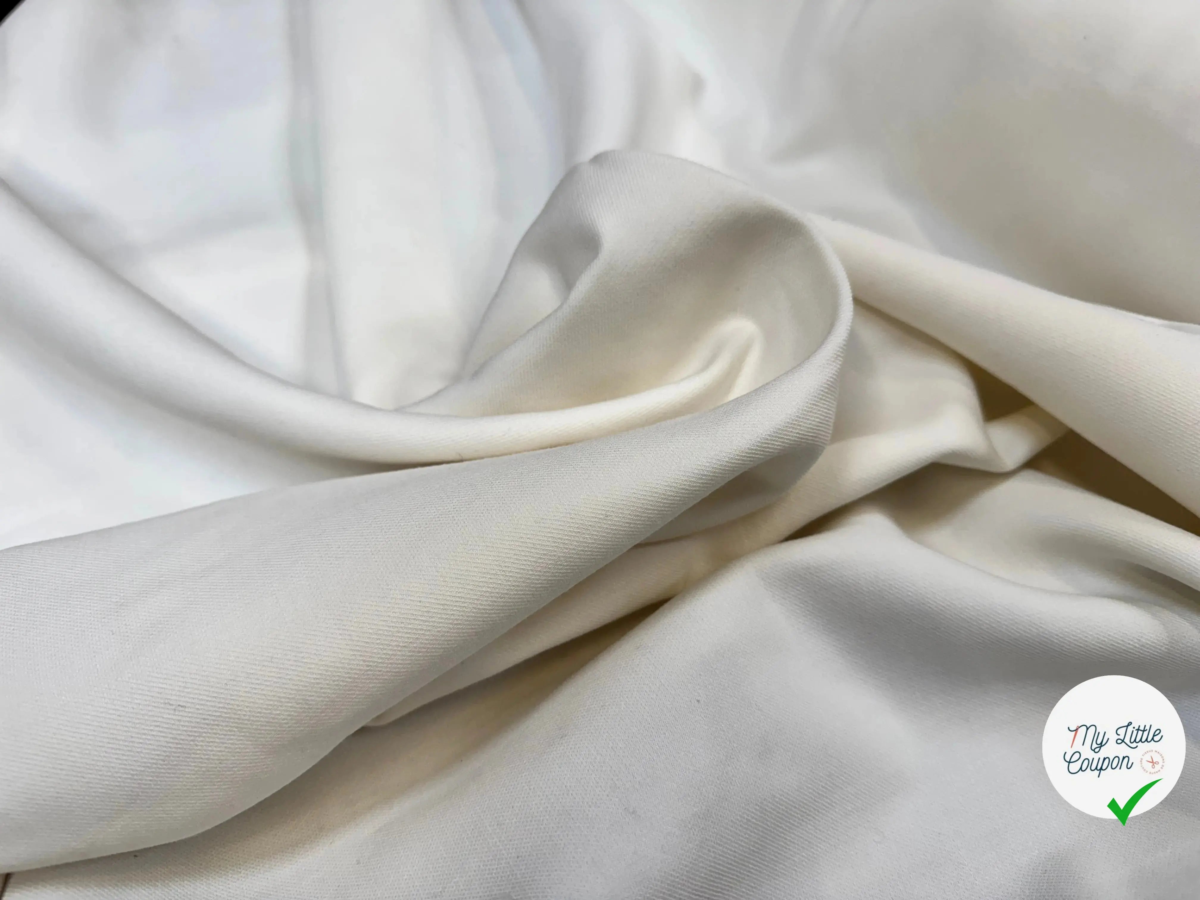 GABARDINE DE LAINE BLANC CASSÉ - My Little Coupon