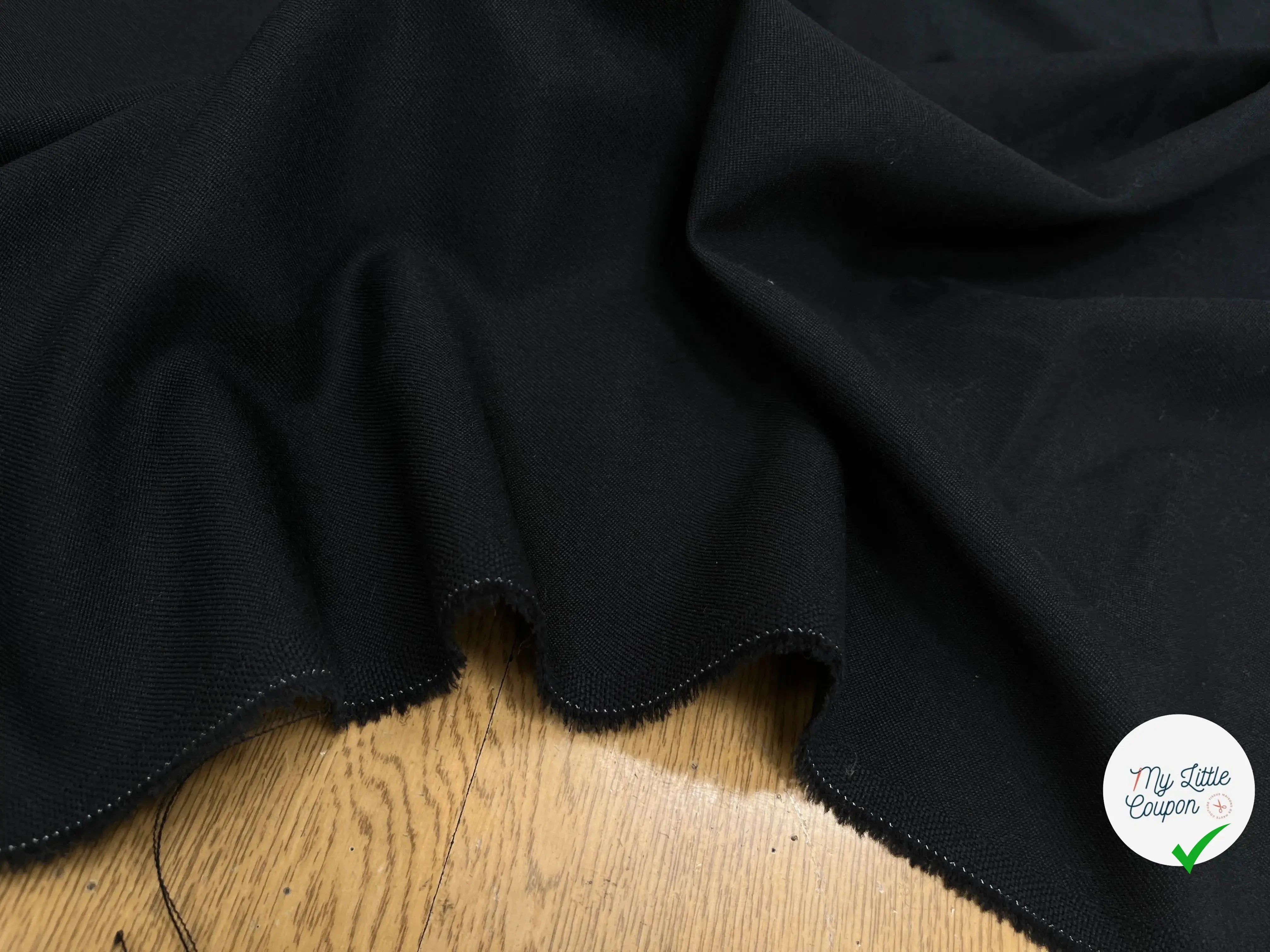 GABARDINE DE LAINE NOIR SERGEE - My Little Coupon