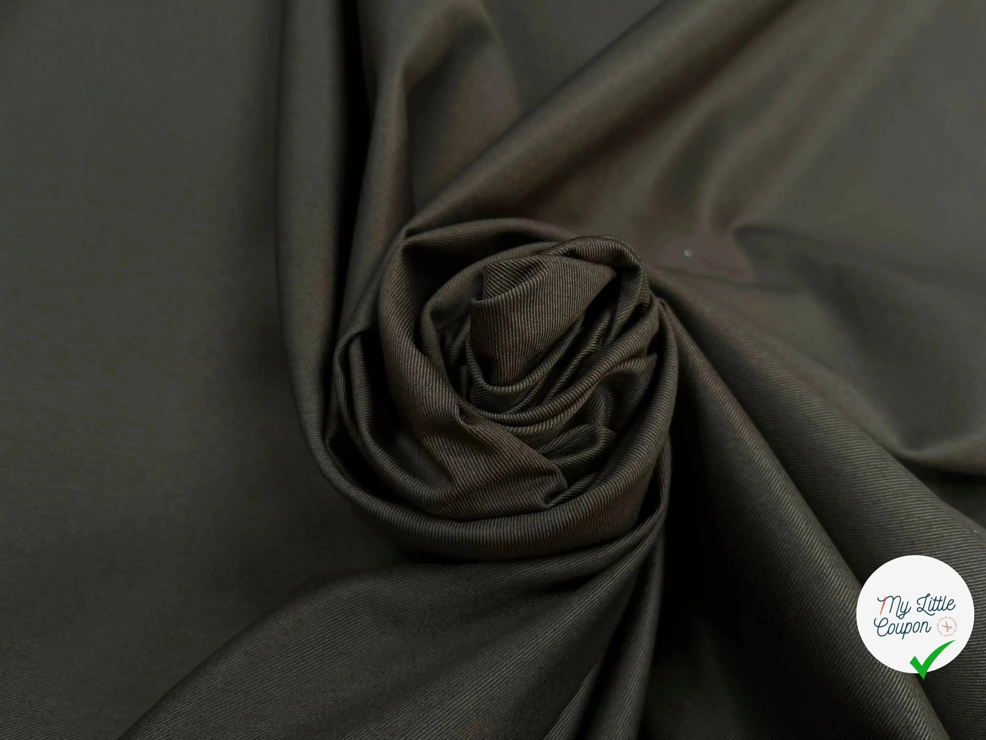 GABARDINE FINEMENT SERGÉ CRAQUANTE KAKI - My Little Coupon