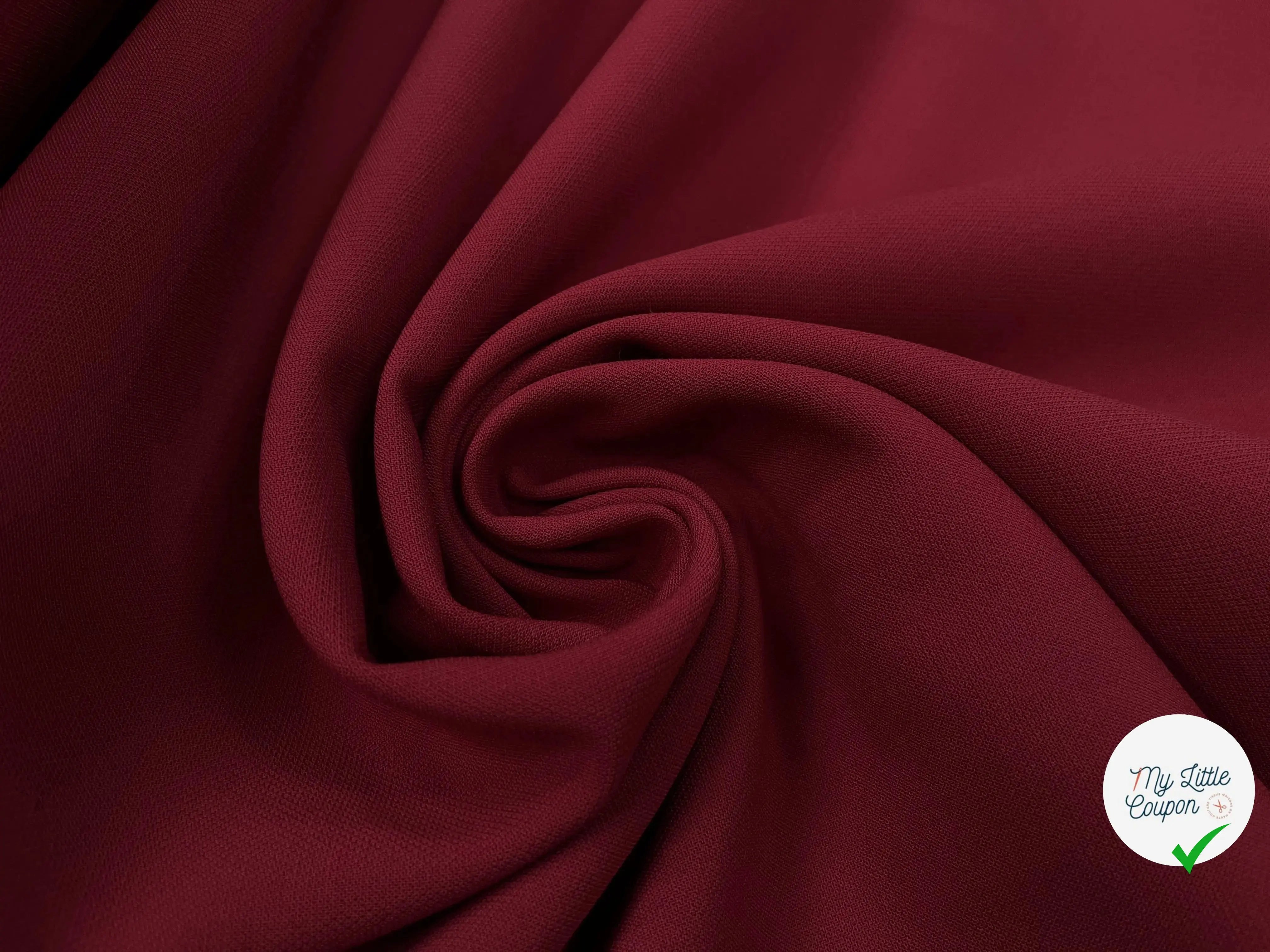 GABARDINE LAINE VIERGE ROUGE RUBY STRETCH - My Little Coupon