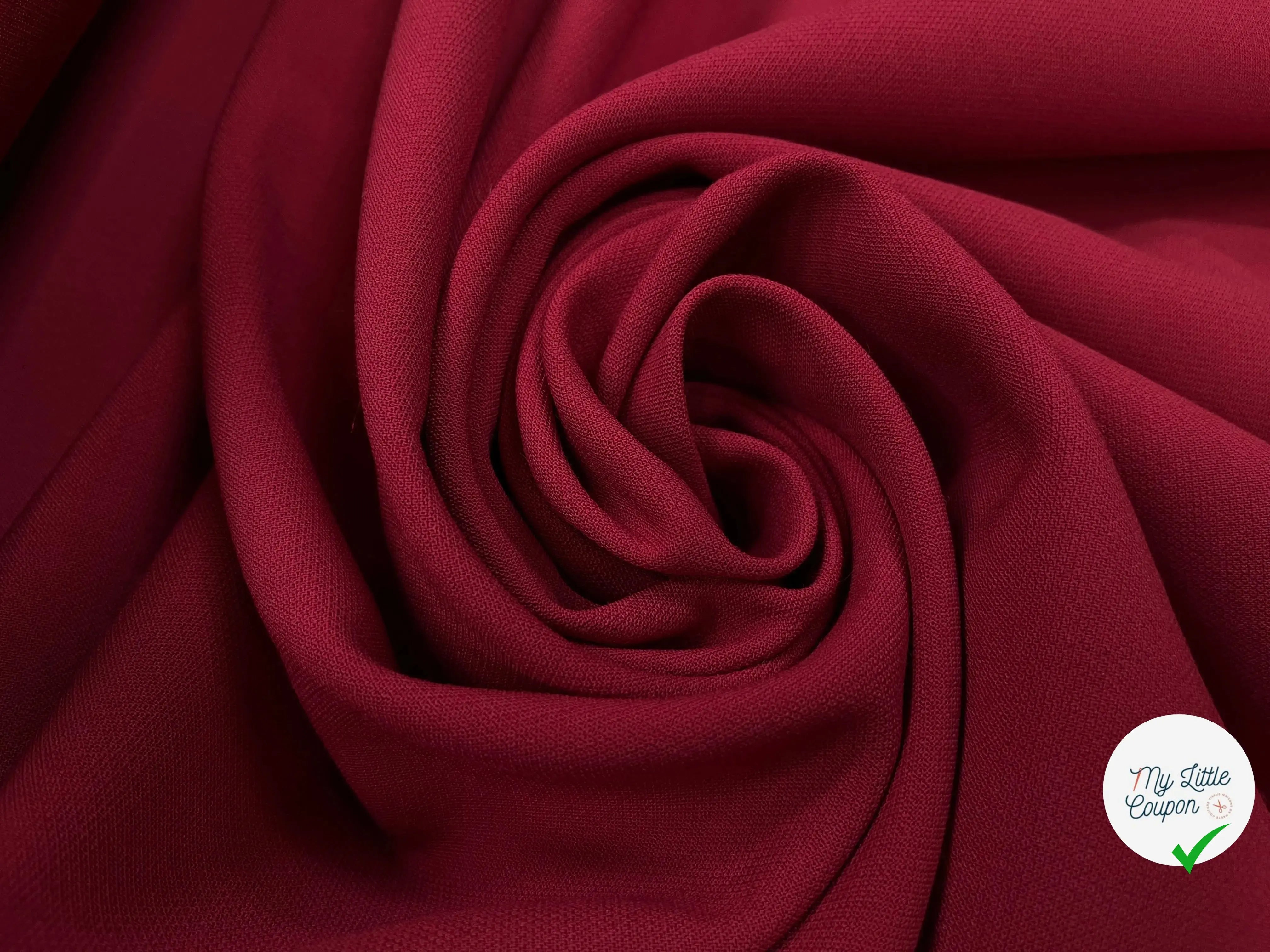 GABARDINE LAINE VIERGE ROUGE RUBY STRETCH - My Little Coupon
