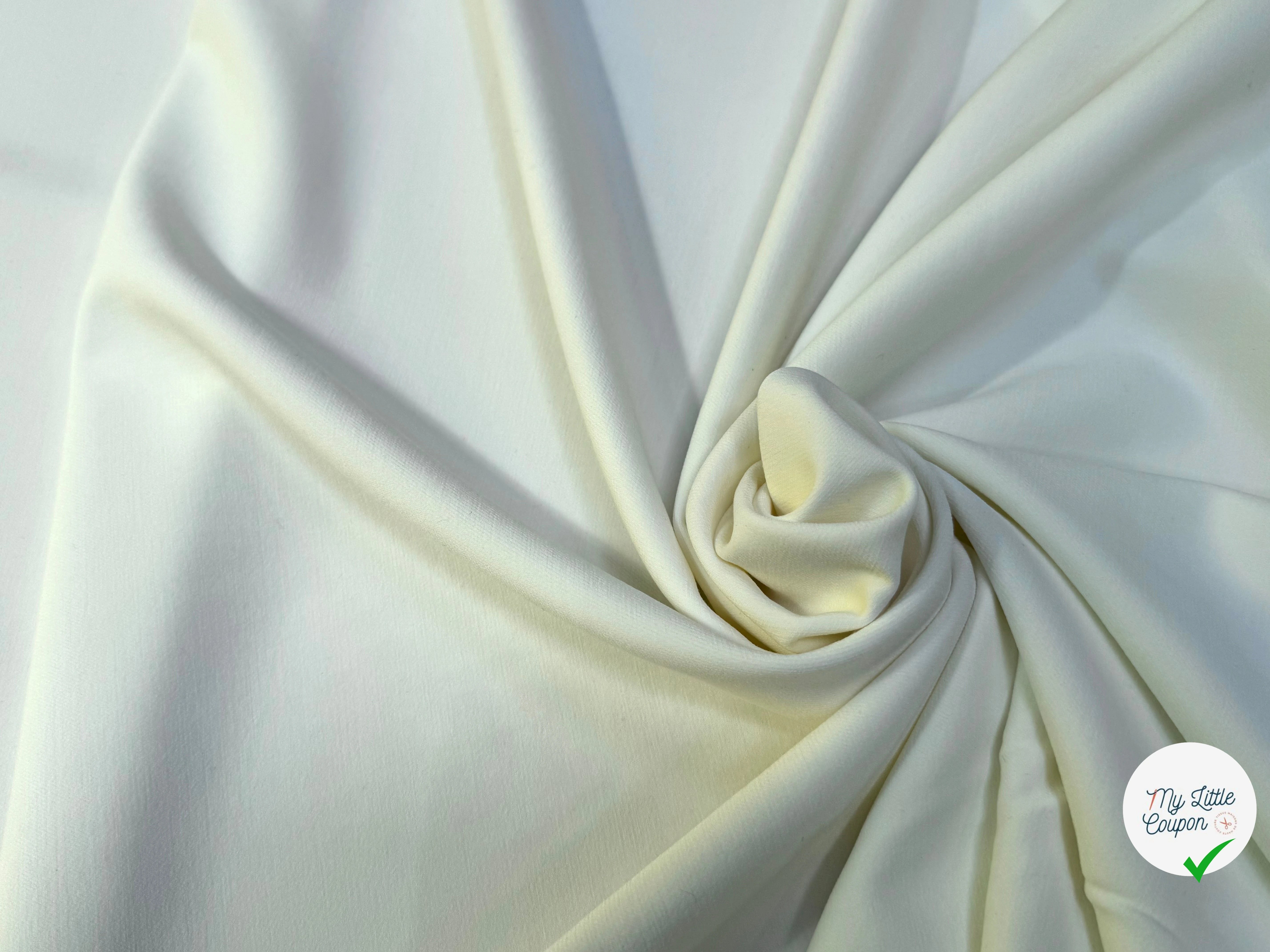 (Chute) GABARDINE ULTRA STRETCH 14% VISCOSE ÉCRU TENUE SUBLIME - My Little Coupon