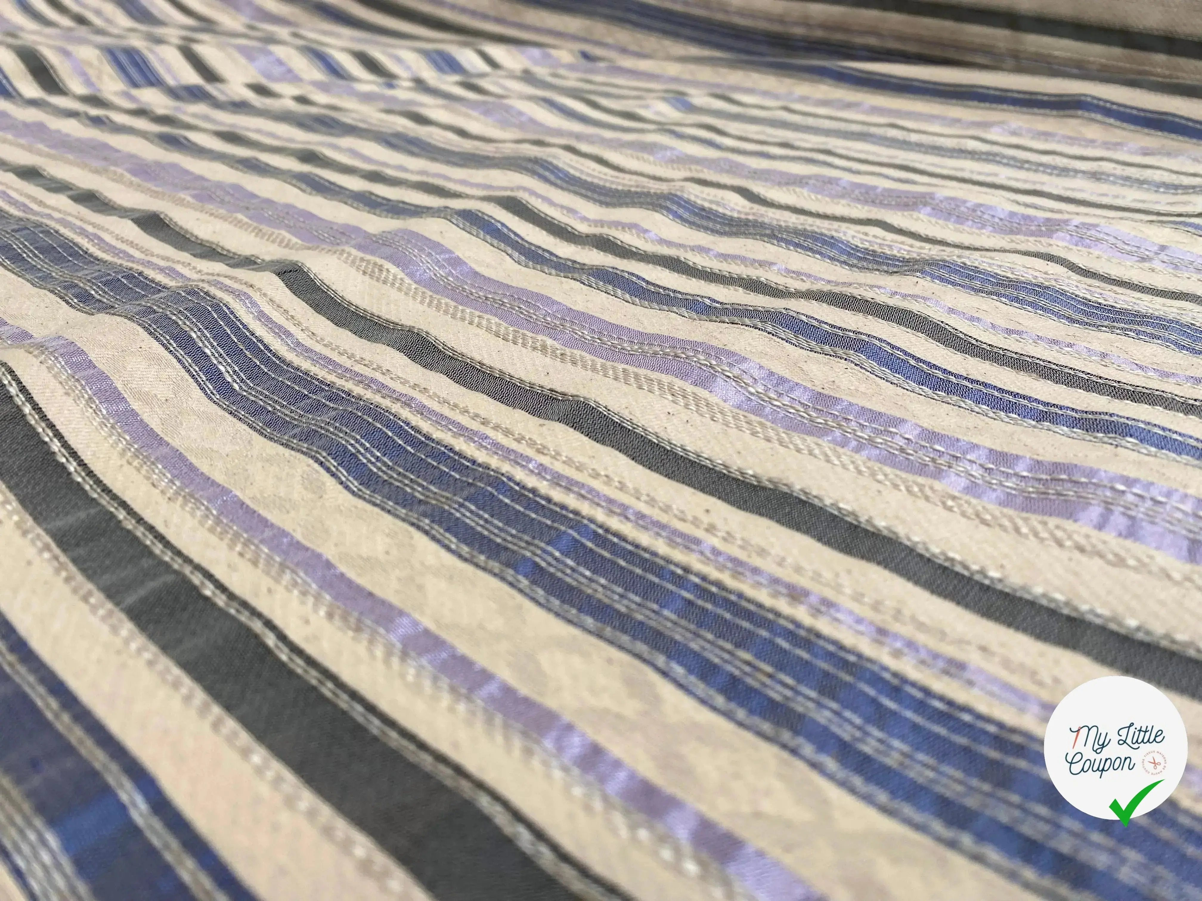 JACQUARD À RAYURES BLEU - My Little Coupon