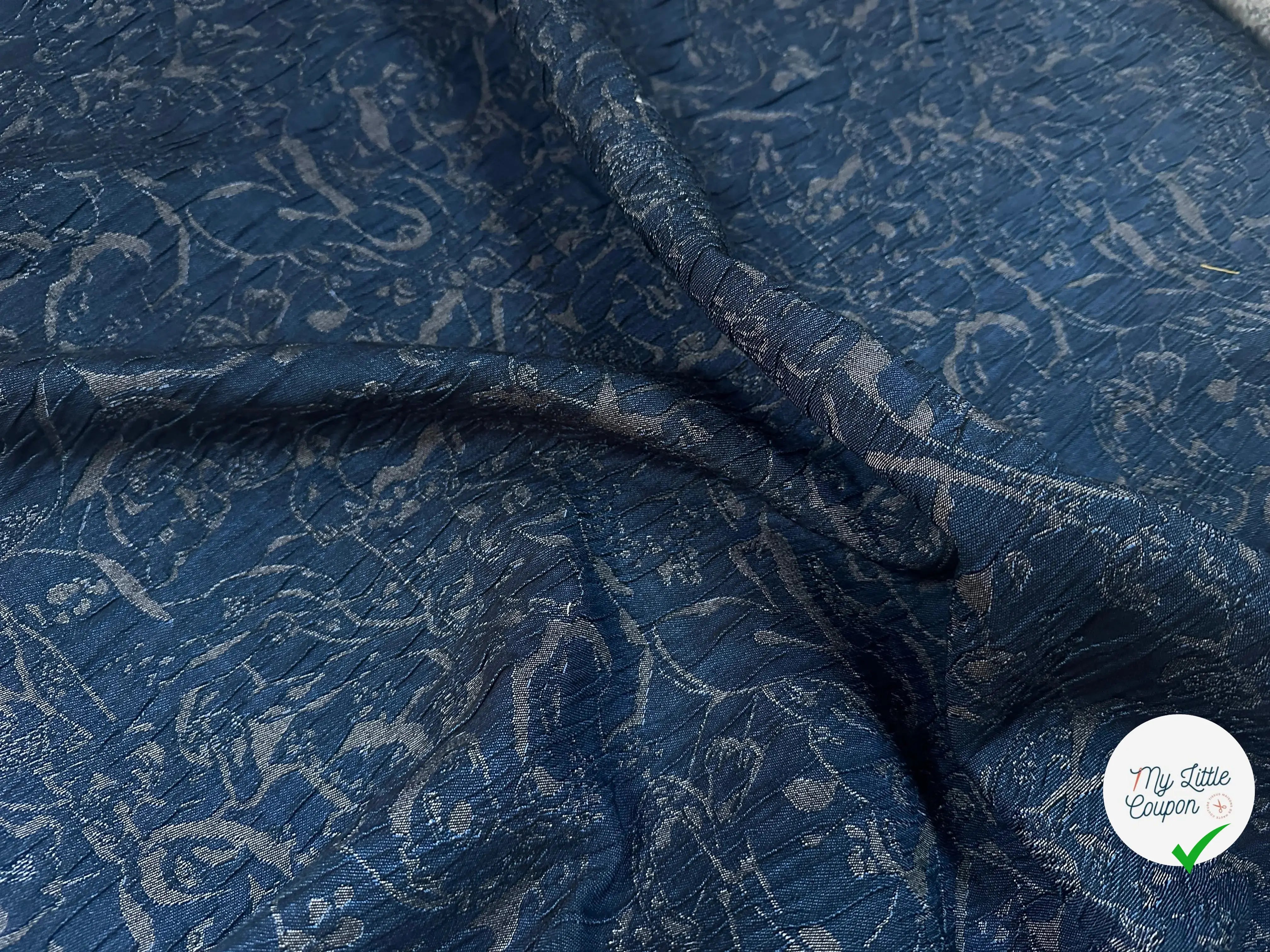 JACQUARD REVERSIBLE FACE BLEU FACE CREME FELIN - My Little Coupon