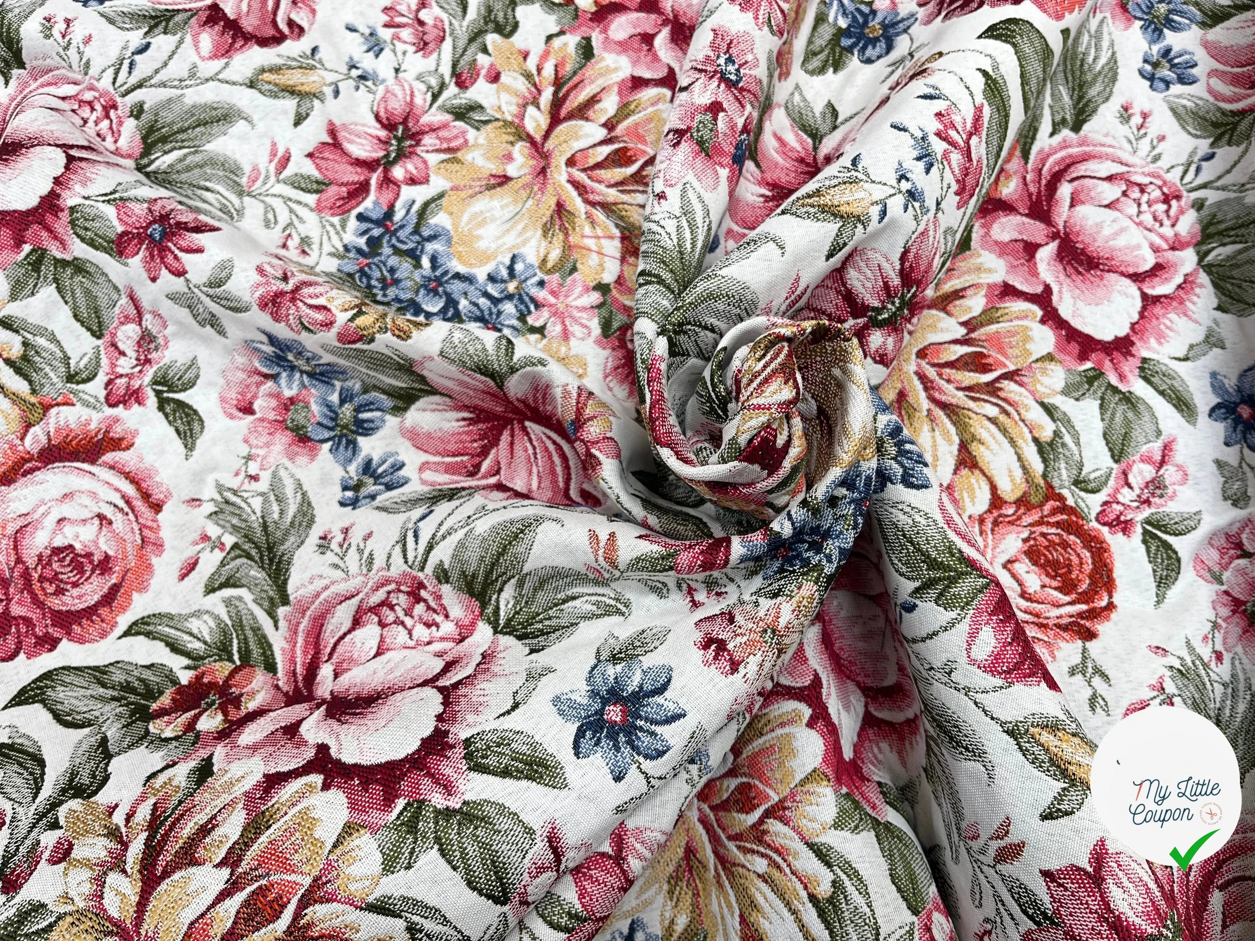 JACQUARD TISSÉ TEINT ALAIS ALLOVER ÉCRU ROSE - My Little Coupon