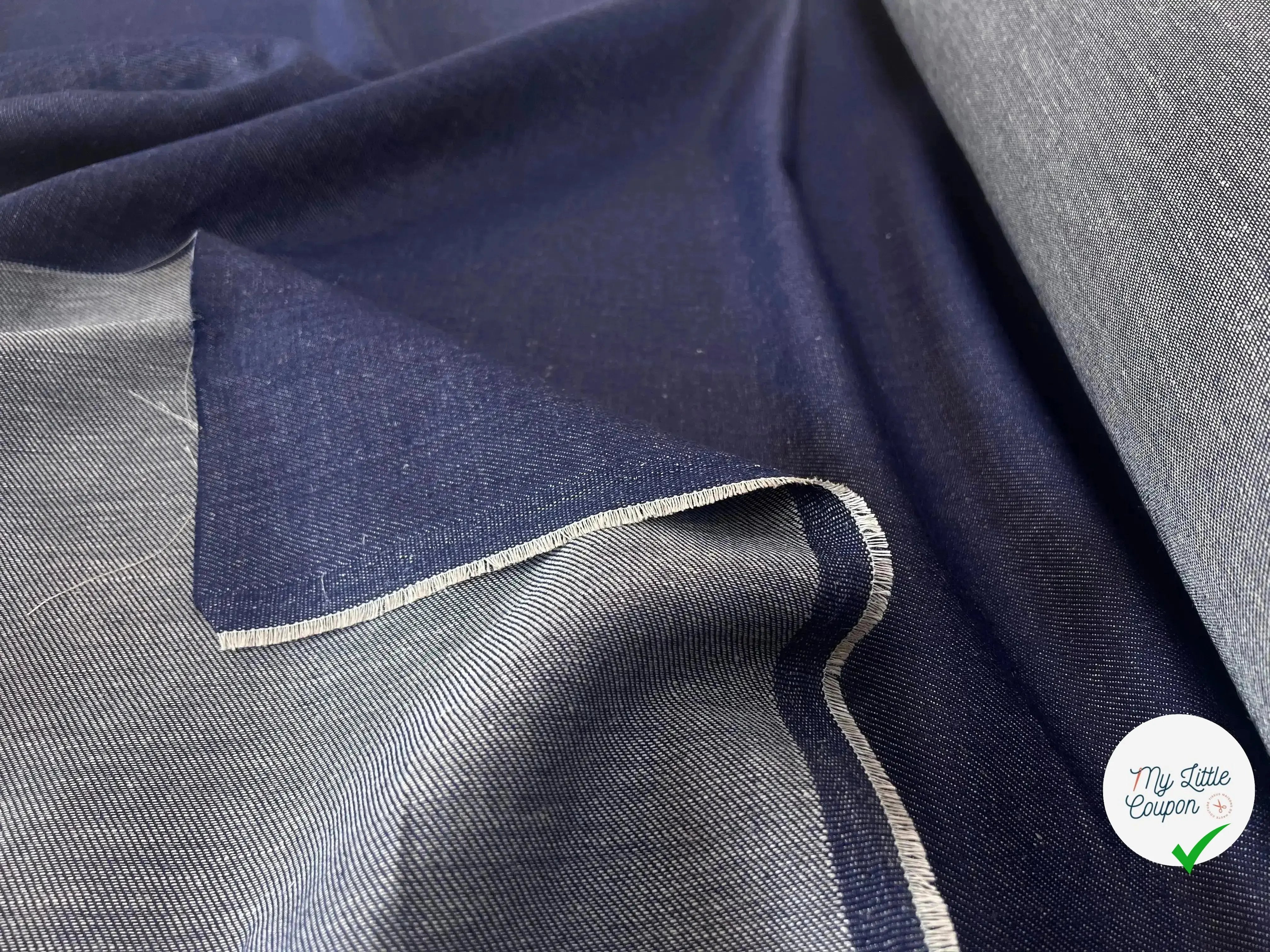JEAN COTON LIN PRESTON BIS 160CM INDIGO - My Little Coupon