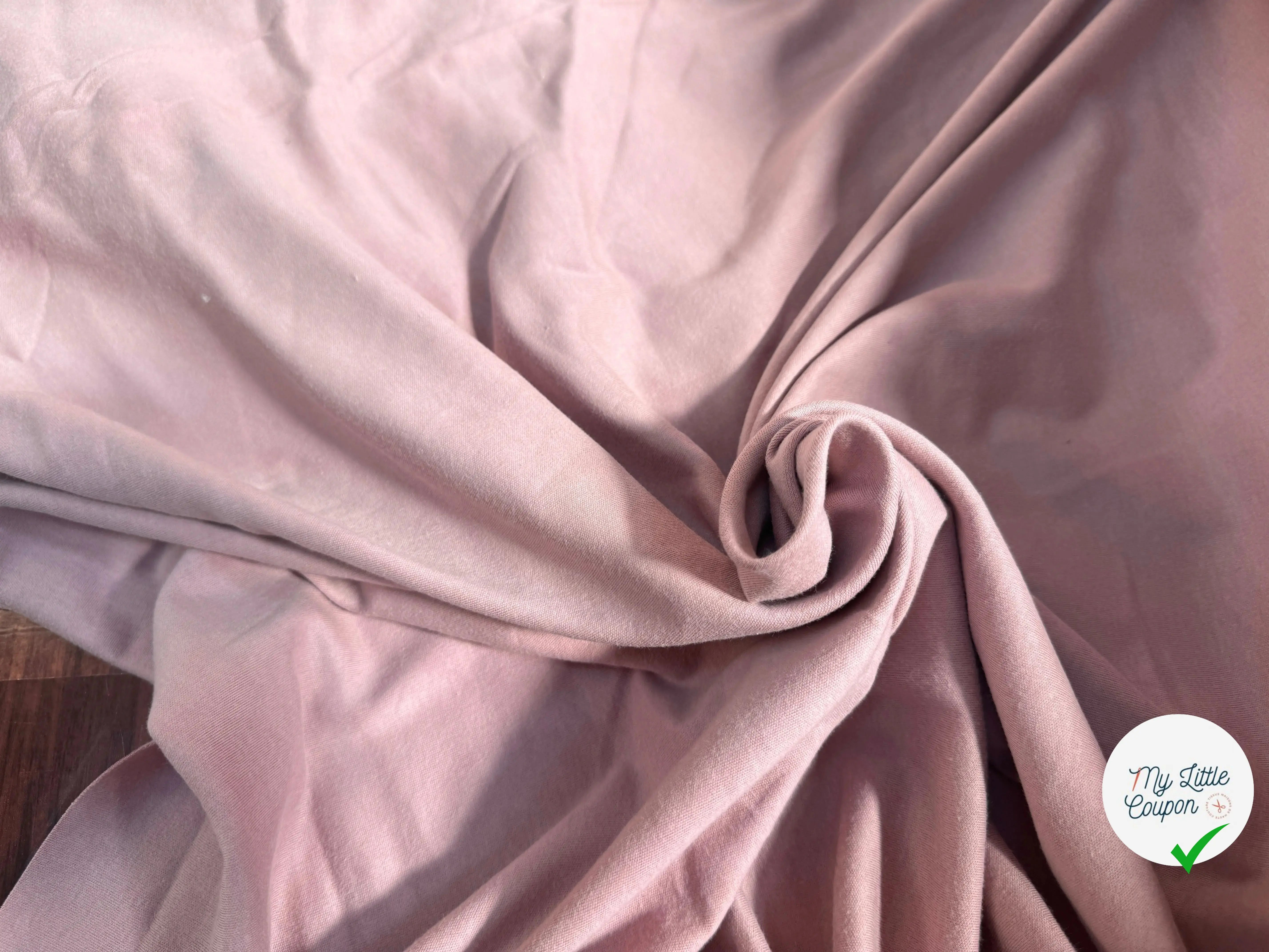 JERSEY COTON BIO VIEUX ROSE TUBULAIRE 75CM MADE IN FRANCE - My Little Coupon