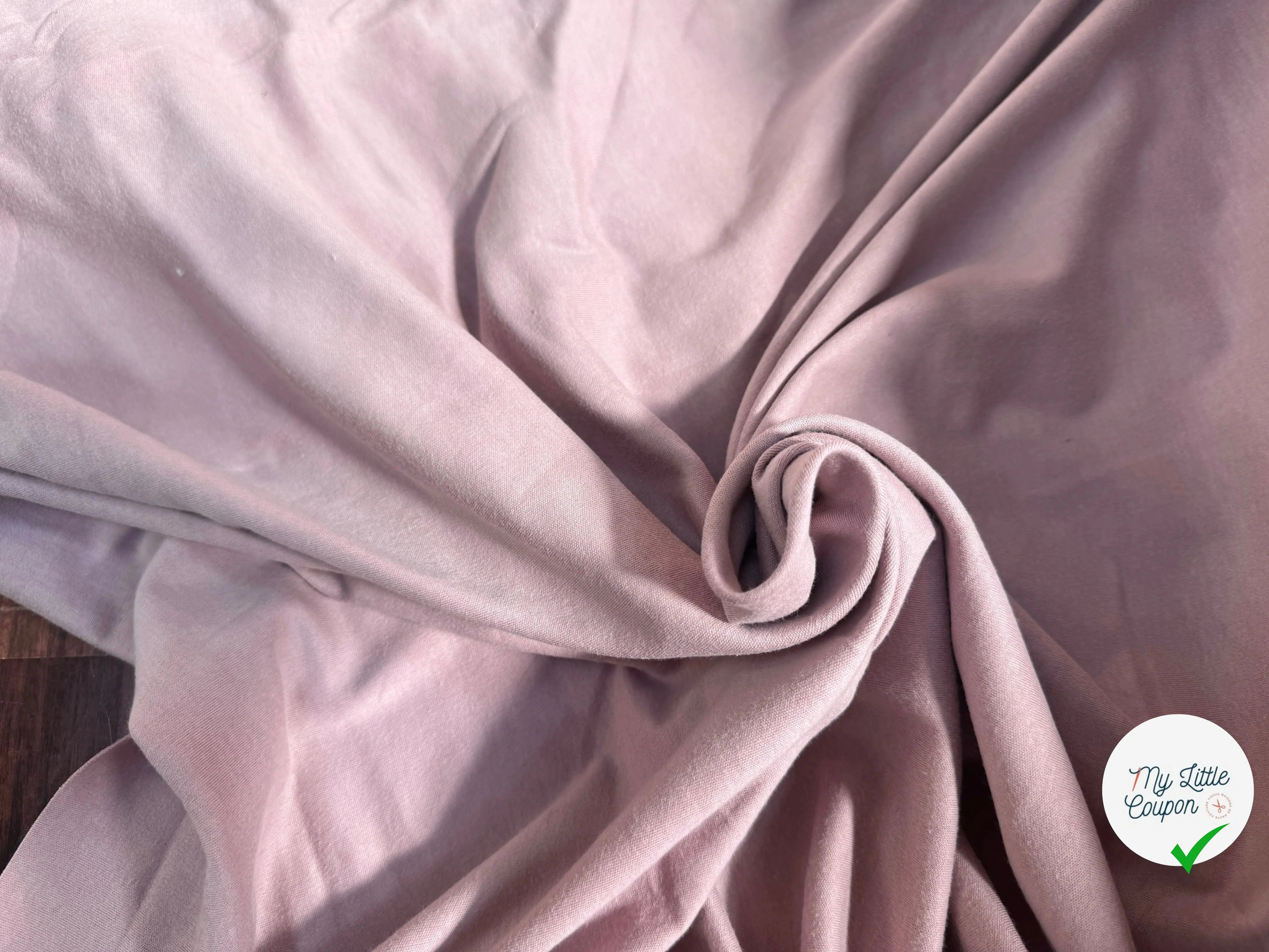 JERSEY COTON BIO VIEUX ROSE TUBULAIRE 75CM MADE IN FRANCE - My Little Coupon