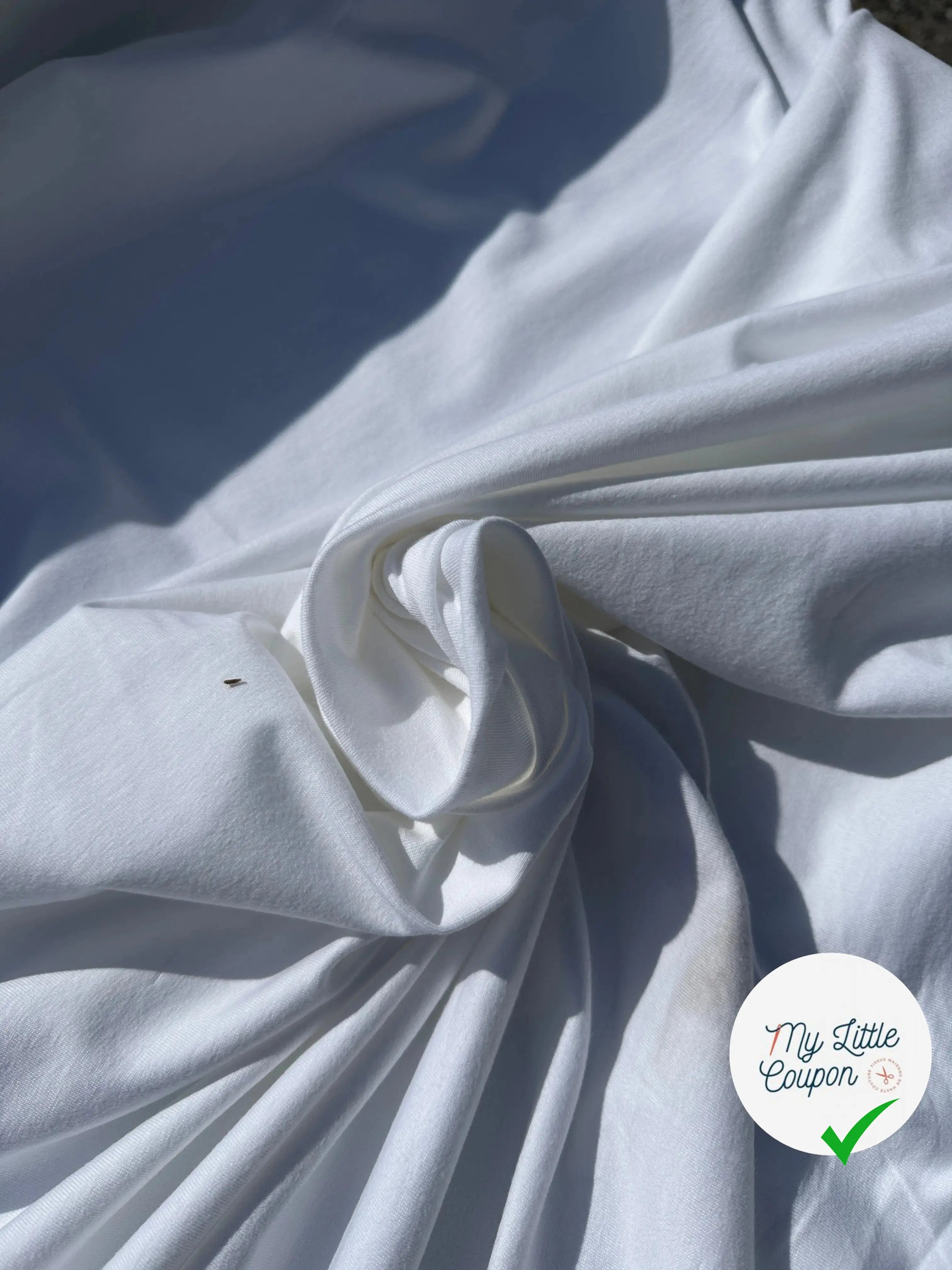 JERSEY DE COTON BLANC NEIGE - My Little Coupon