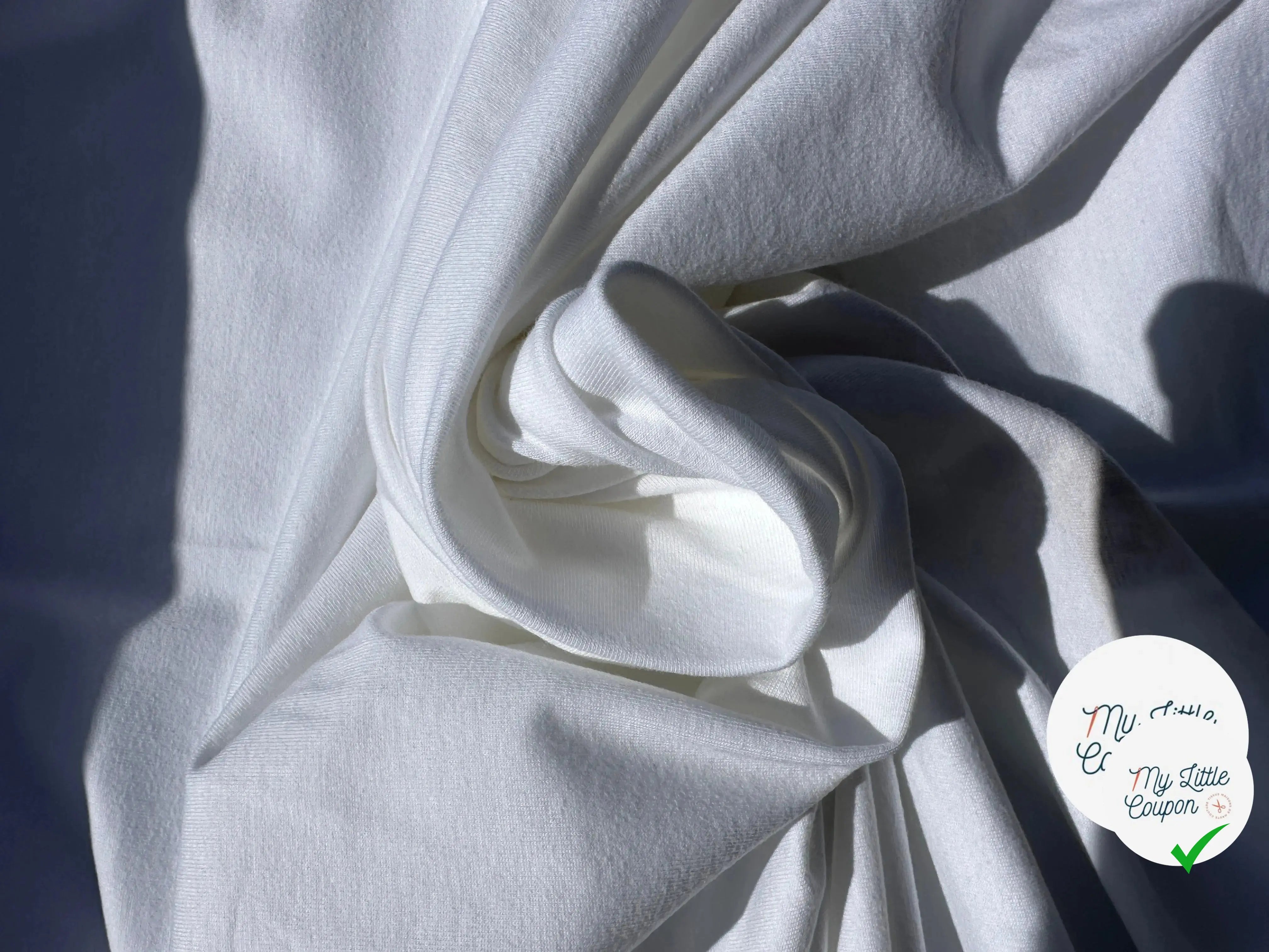 JERSEY DE COTON BLANC NEIGE - My Little Coupon