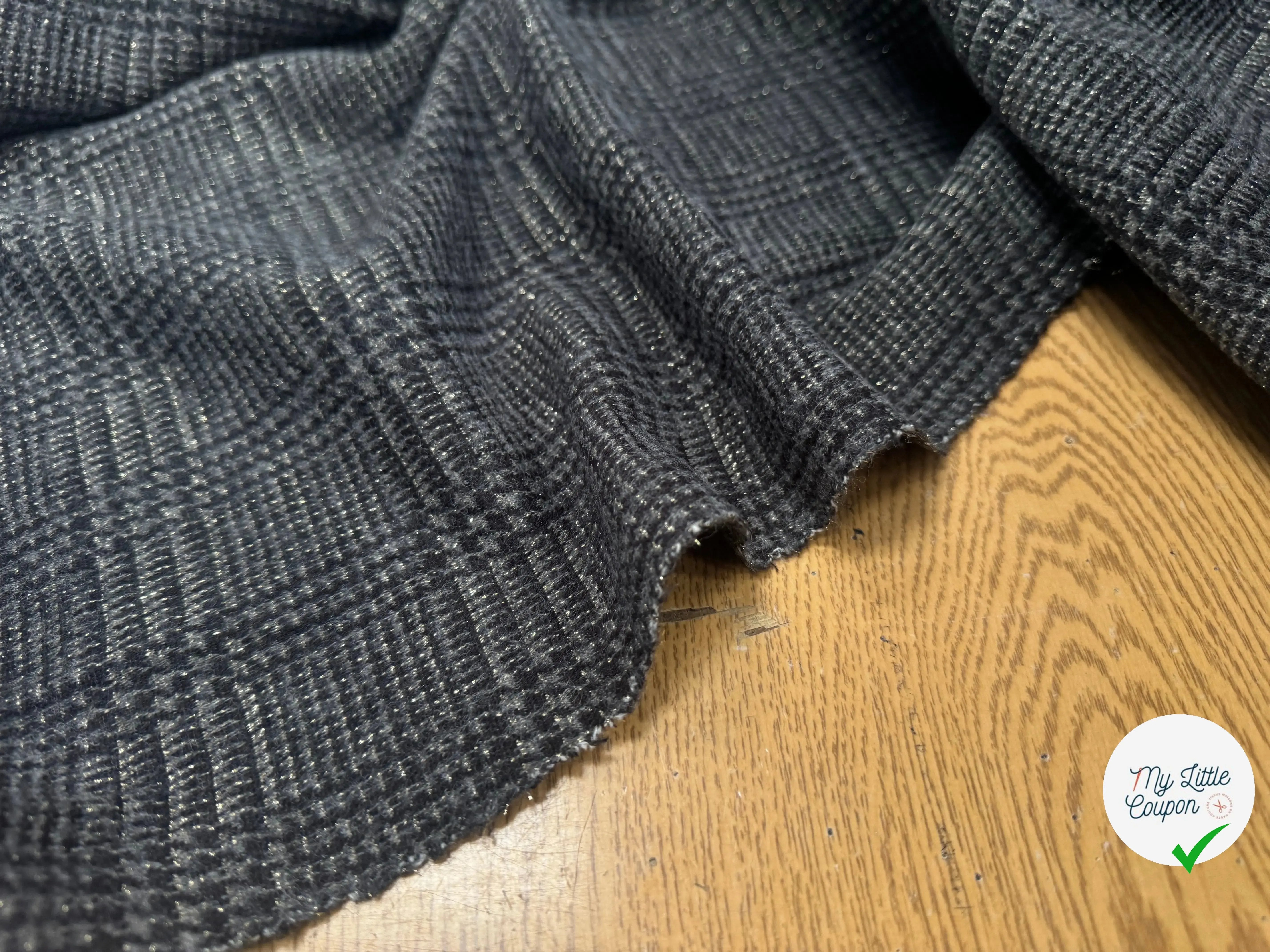 JERSEY DE LAINE PRINCE DE GALLES LUREX - My Little Coupon
