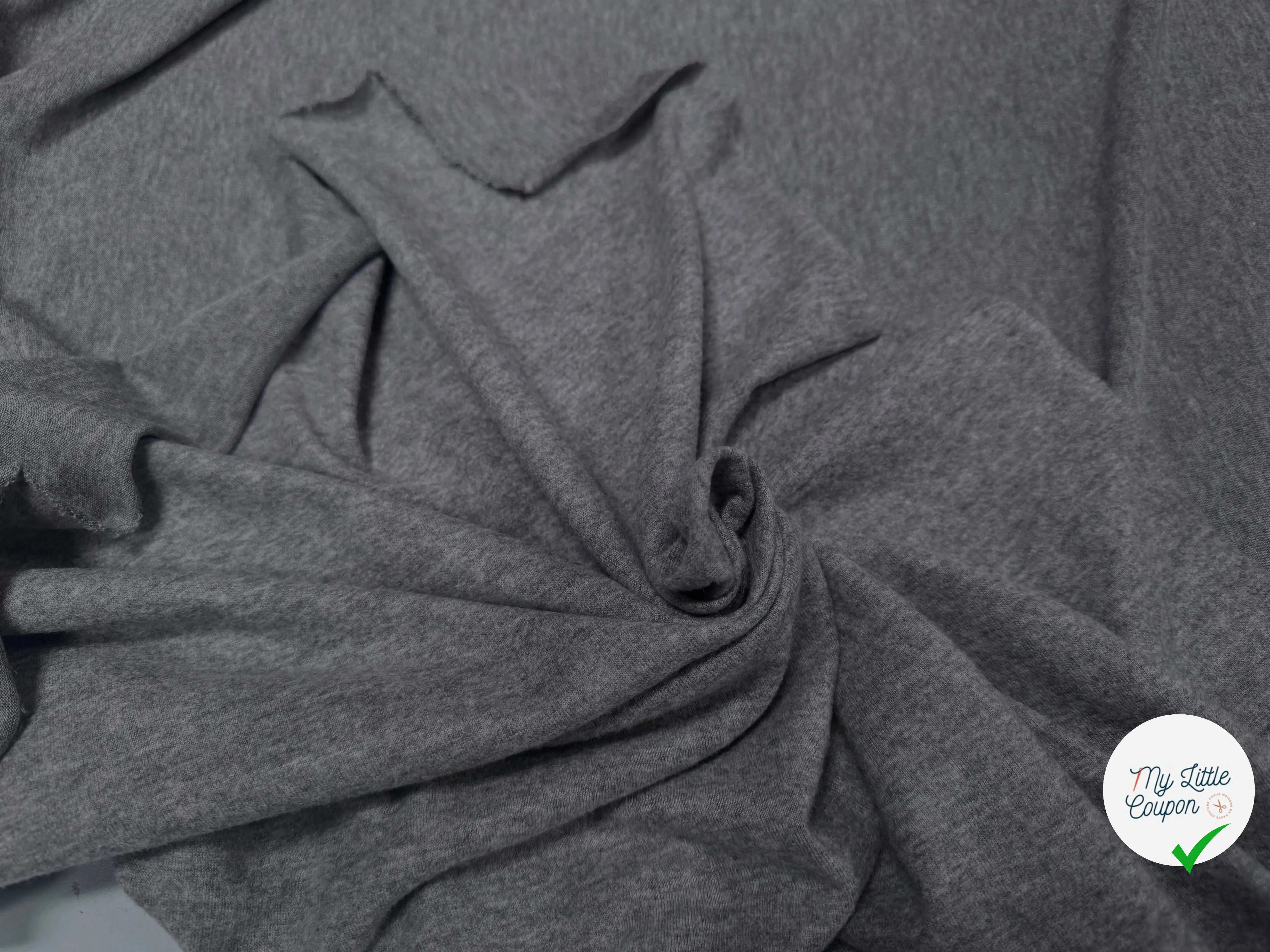 JERSEY DUVETEUX GRIS MOUCHETE - My Little Coupon
