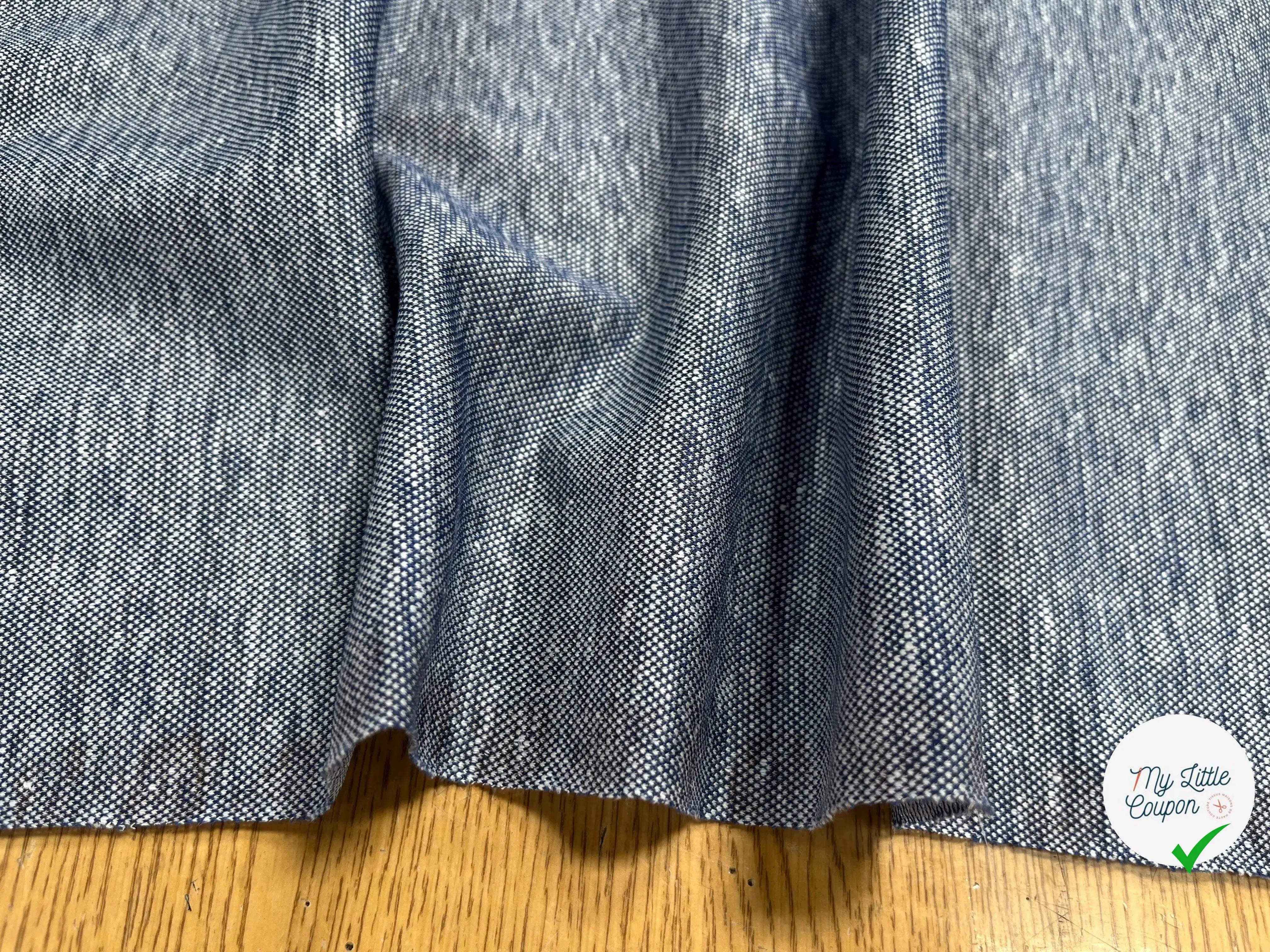 JERSEY PIQUÉ DE COTON BLEU GRIS - My Little Coupon