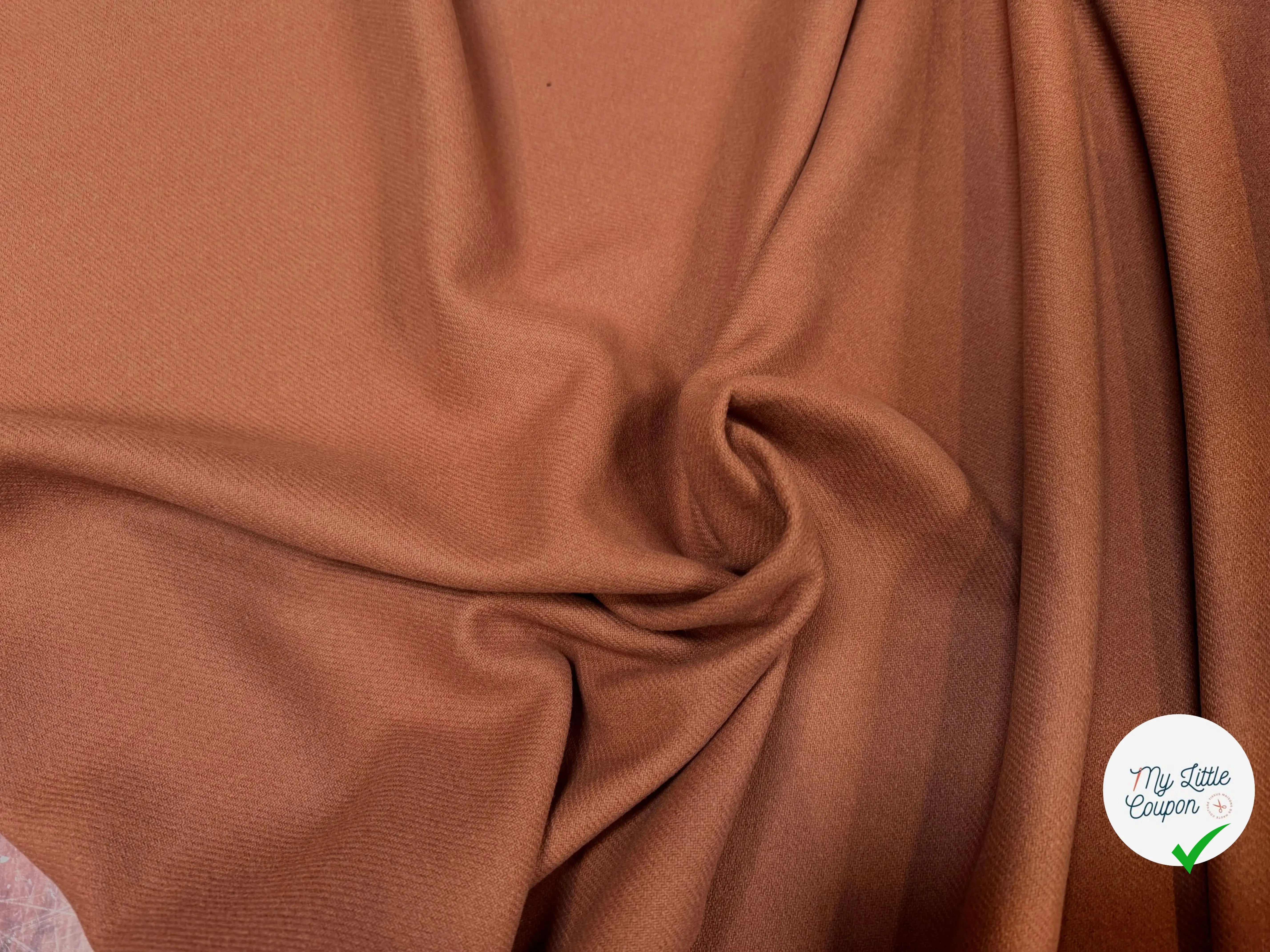 LAINAGE MANTEAU STRIÉ 100% LAINE MARRON BAUHOME TERRACOTTA - My Little Coupon