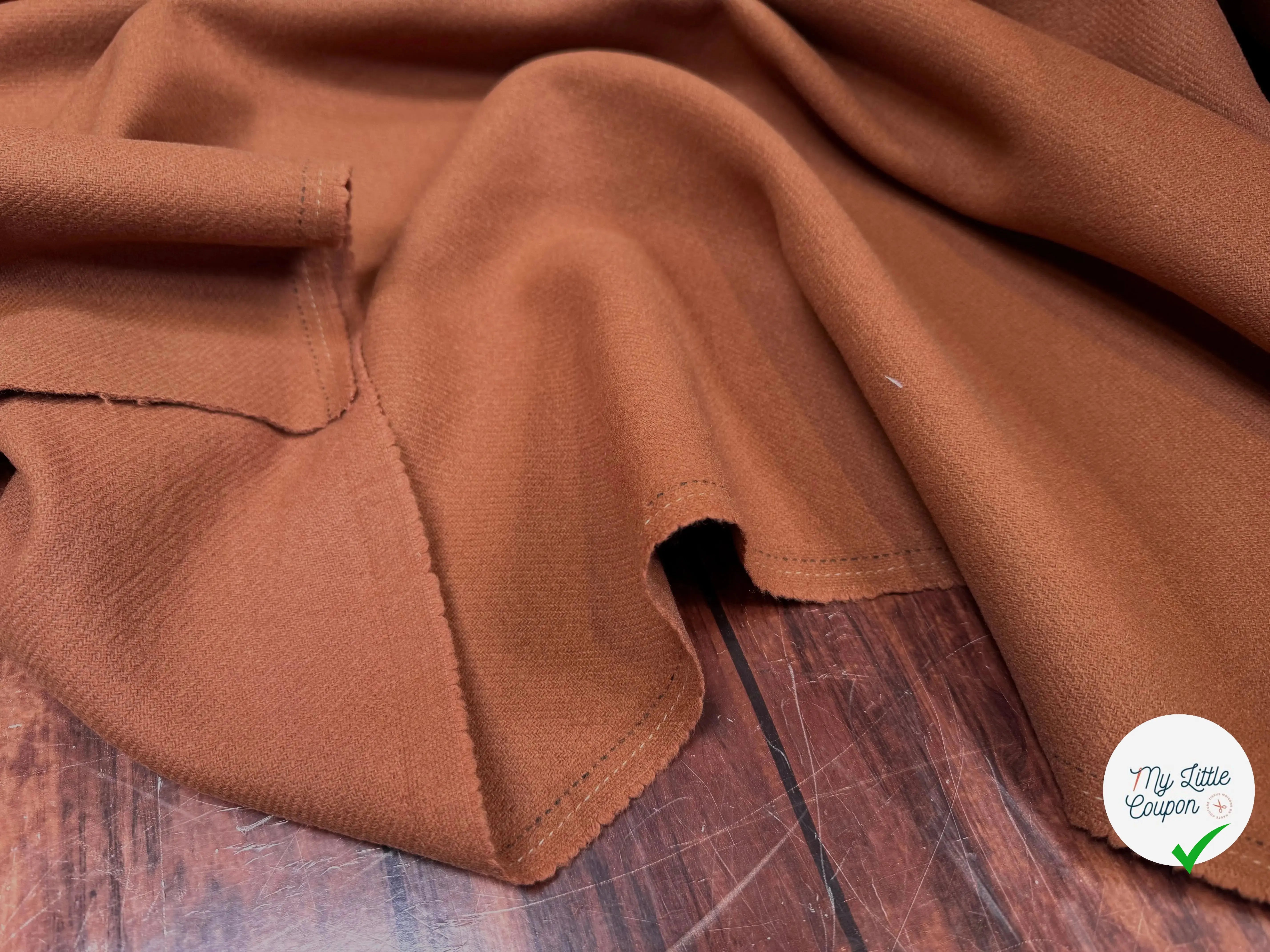 LAINAGE MANTEAU STRIÉ 100% LAINE MARRON BAUHOME TERRACOTTA - My Little Coupon