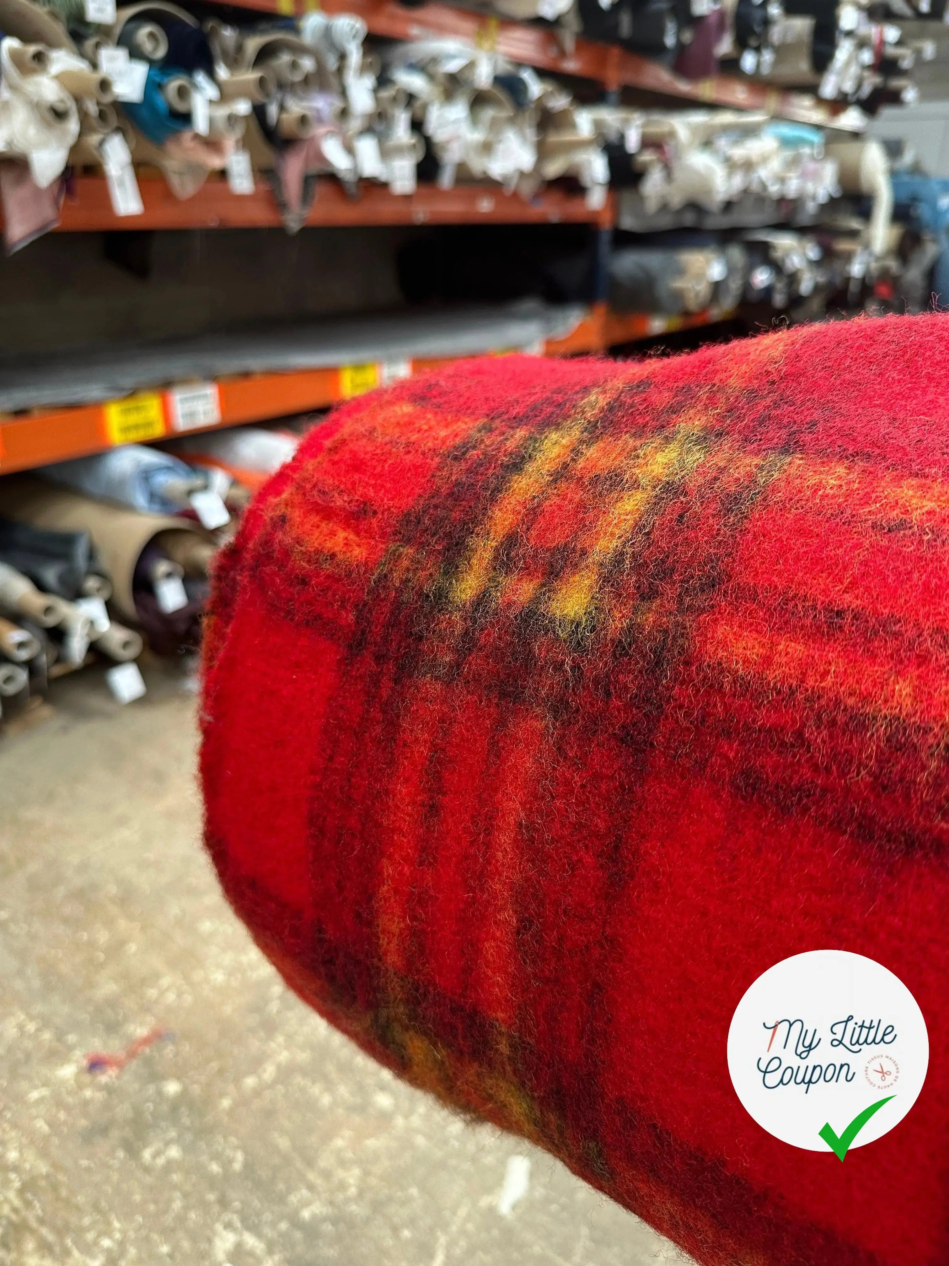 LAINAGE MANTEAUX MOELLEUX ÉCOSSAIS ROUGE - My Little Coupon - tissu - coudre