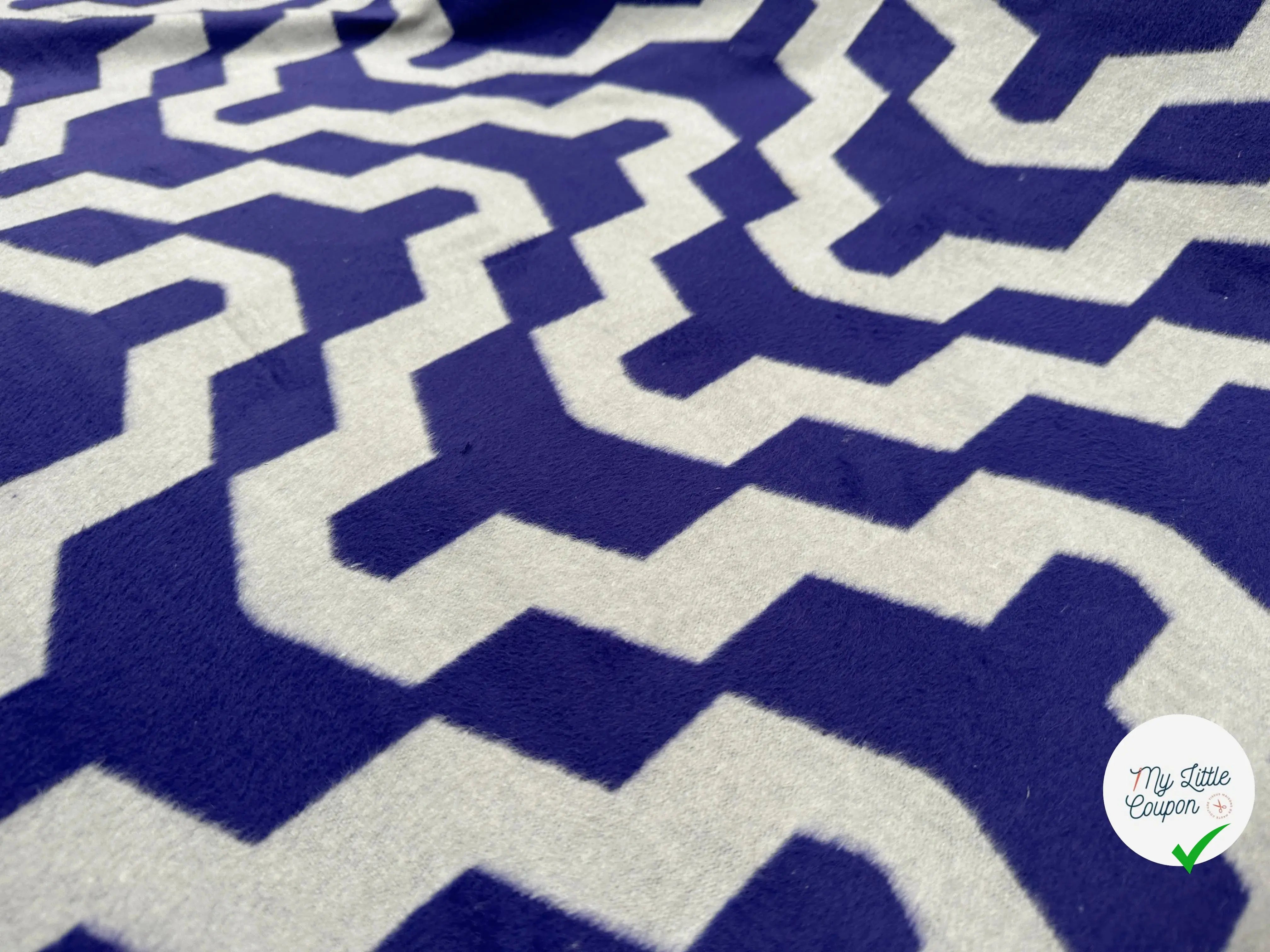 LAINAGE POLYESTER DUVETEUX GRAPHIQUE BLEU - My Little Coupon