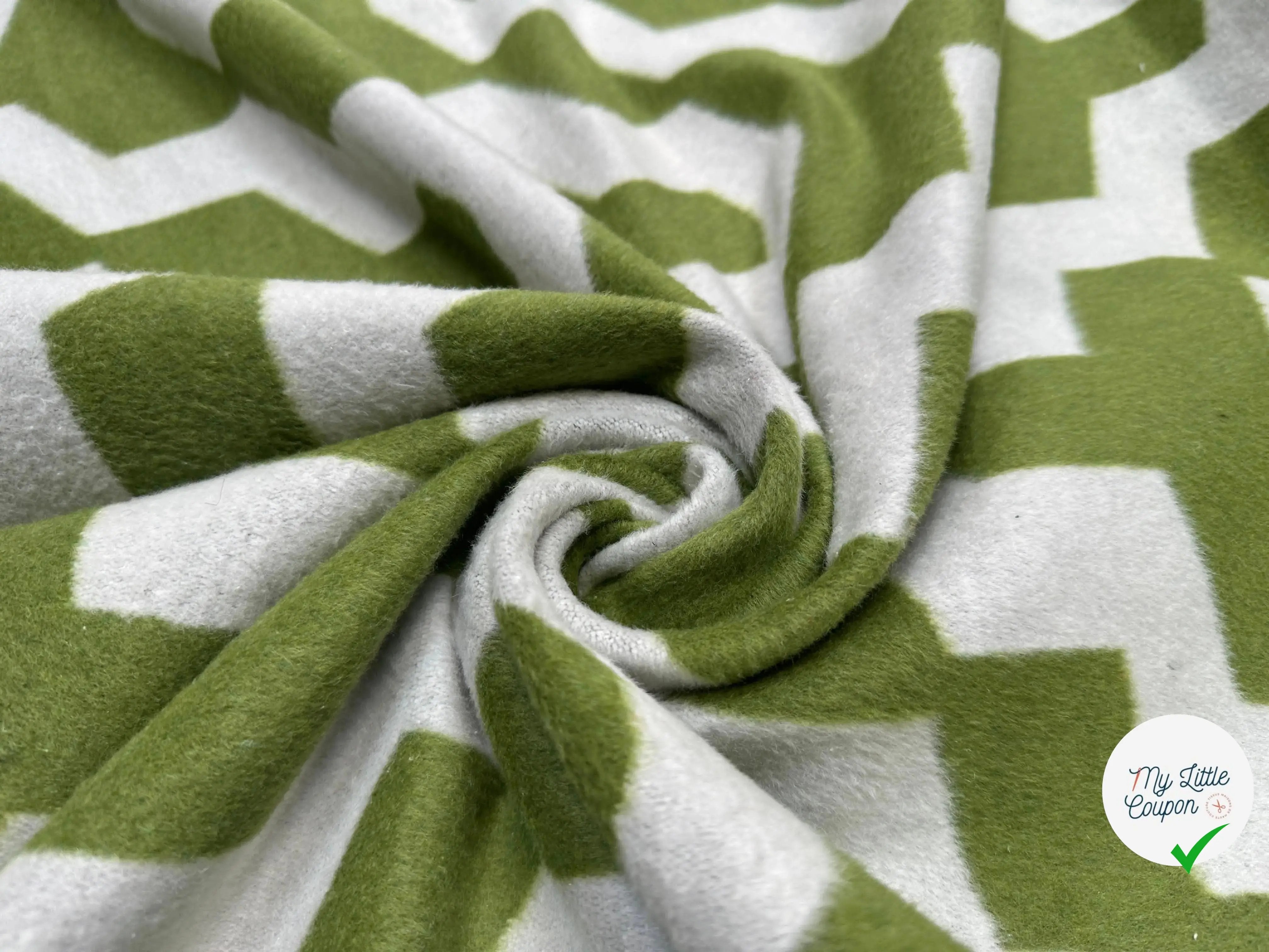 LAINAGE POLYESTER DUVETEUX GRAPHIQUE VERT - My Little Coupon