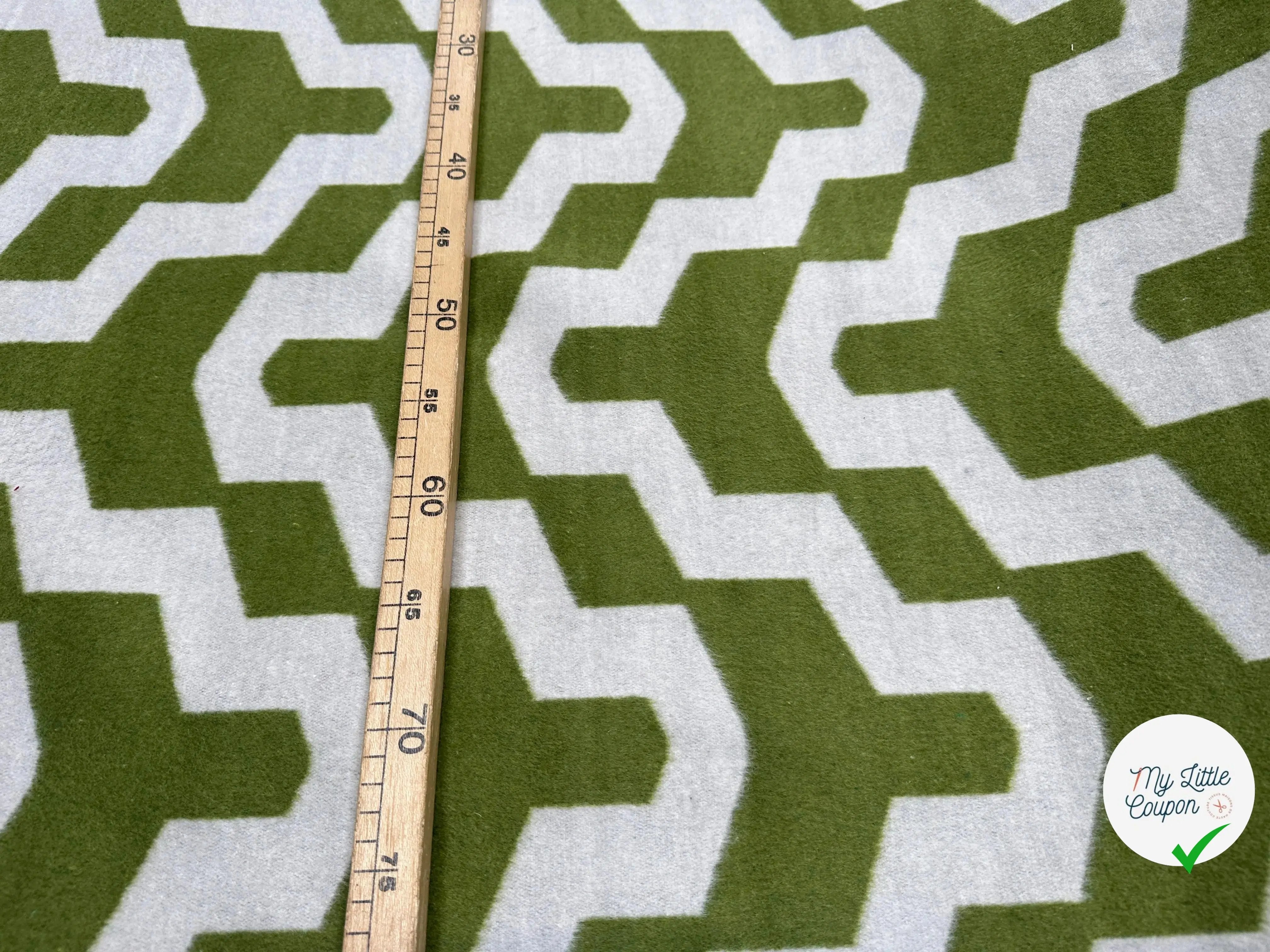 LAINAGE POLYESTER DUVETEUX GRAPHIQUE VERT - My Little Coupon