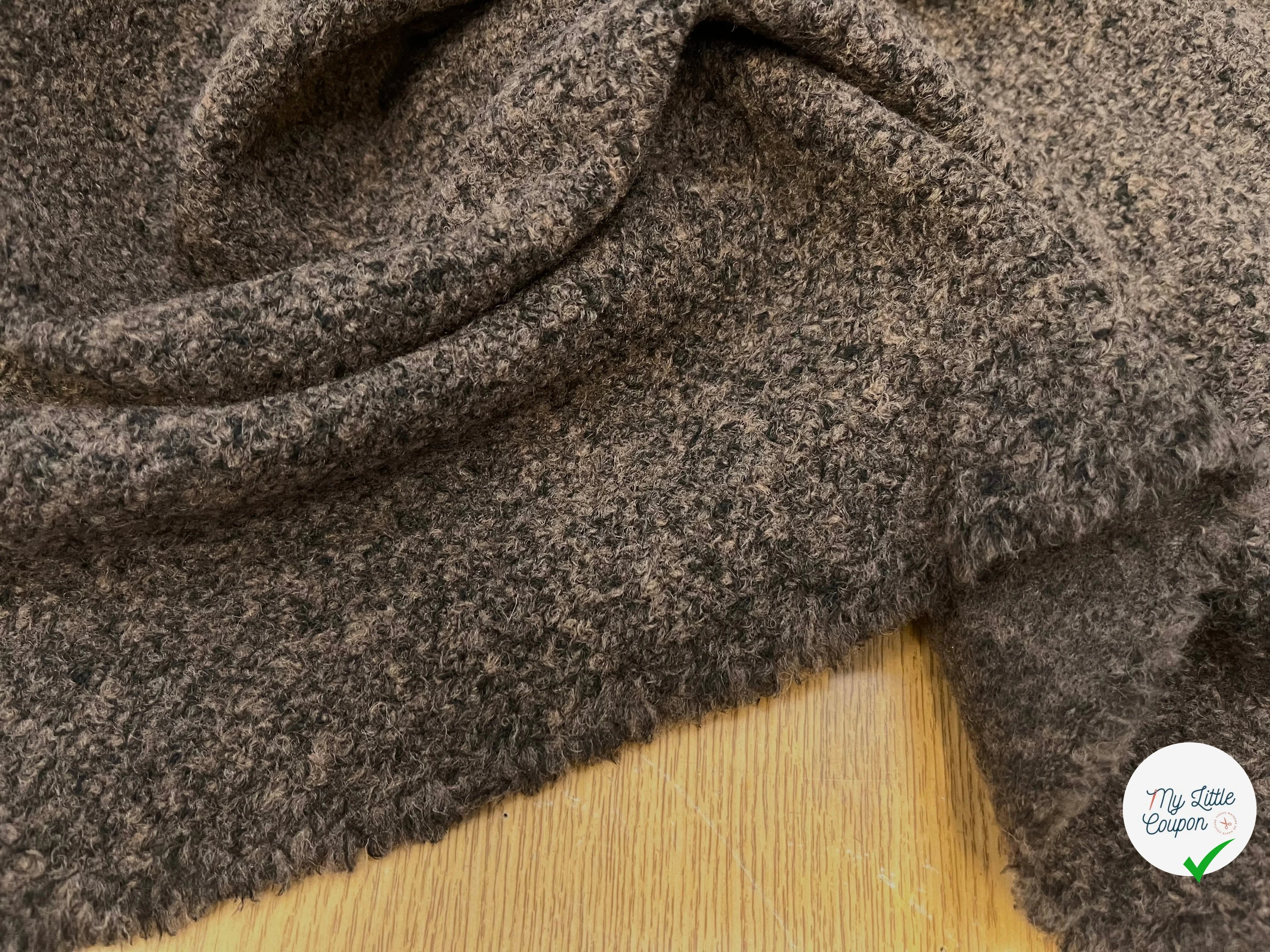 (Chute) LAINE BOUCLETTE MARRON CHINÉE STRETCH 160CM - My Little Coupon